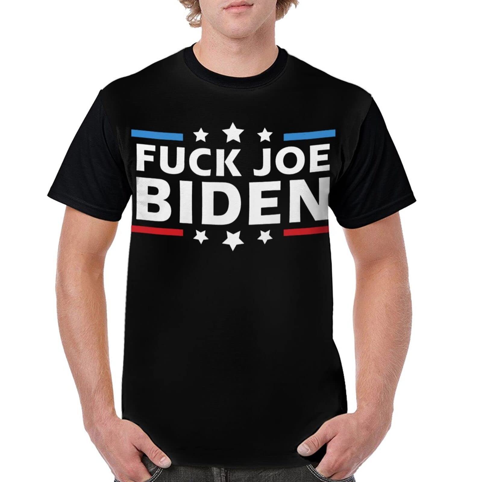 Anti Biden T-Shirt for Men - Short Sleeve Political Protest Tee - Perfect for Rallies, Protests & Conservative Events