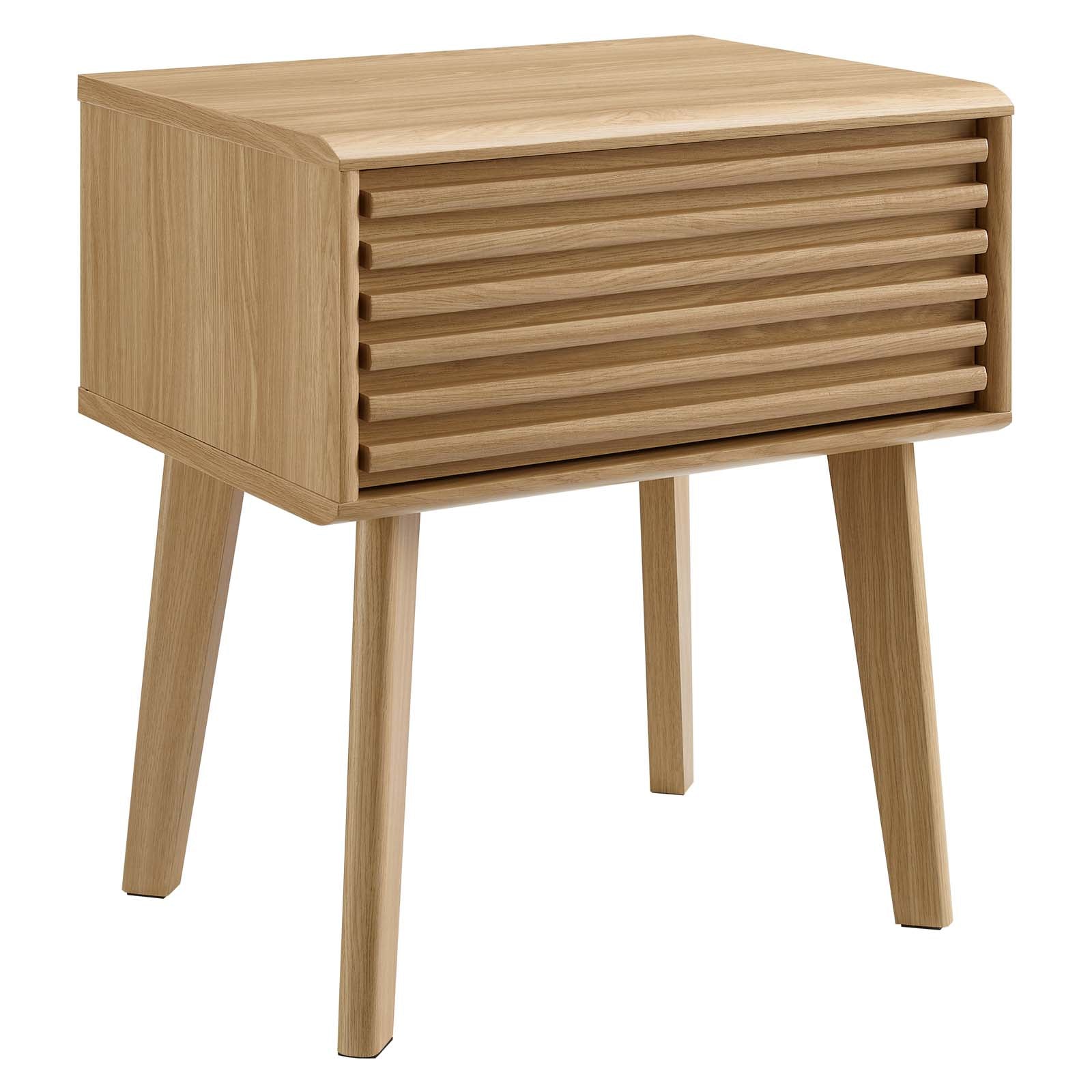 Modern Wooden End Table with Storage Shelf - Stylish Nightstand for Living Room, Bedroom & Office - Perfect for Holding Lamps, Books & Decor