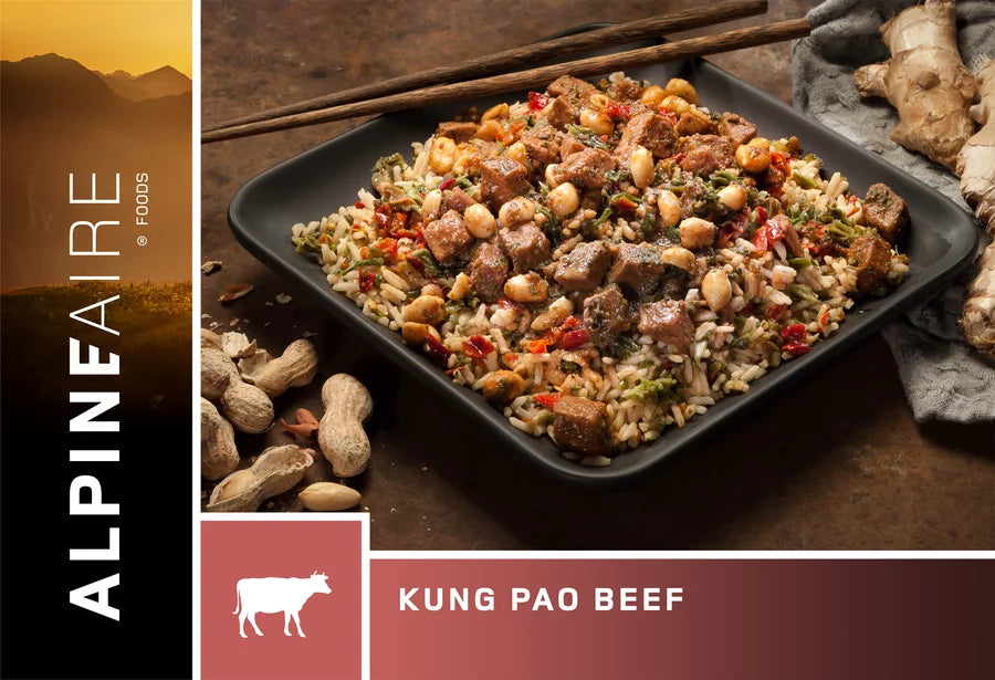 AlpineAire Kung Pao Beef Freeze Dried Meal - Lightweight Backpacking Food, Emergency Camping Supplies & Survival Rations - Perfect for Hiking, Outdoor Adventures & Emergency Preparedness