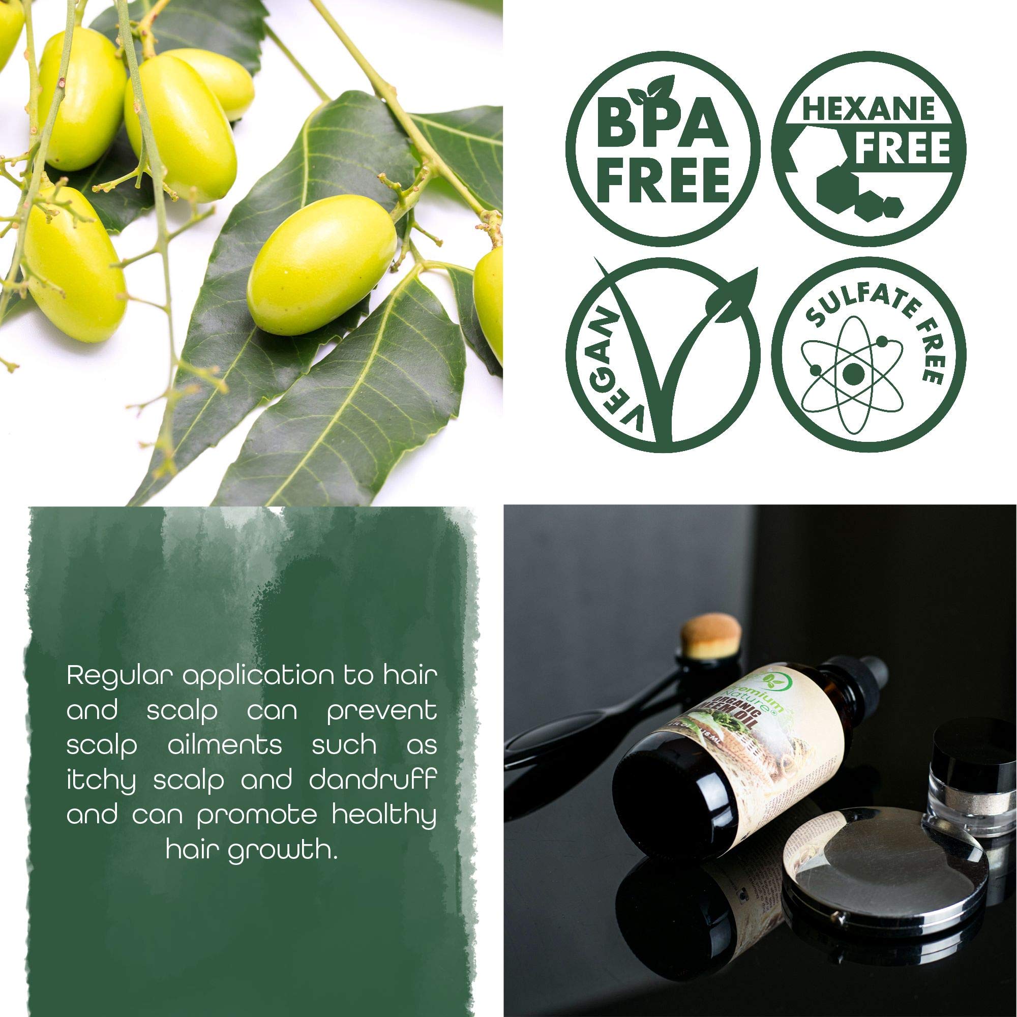 100% Pure Cold Pressed Organic Neem Oil for Skin, Hair & Plants – 4oz | Essential Oil Mixing, Neem Cake Massage & Indoor Plant Spray | Natural Remedy for Acne, Dandruff & Pest Control