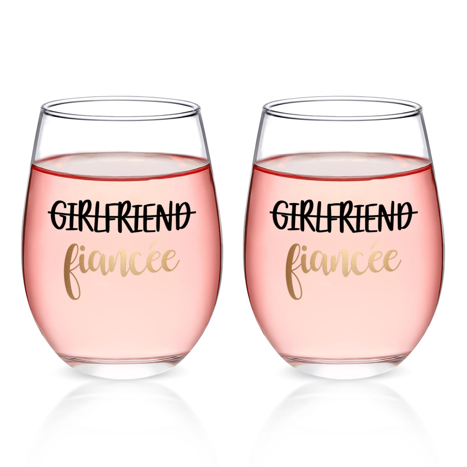 Futtumy 17 oz Wine Glasses for Couples - Romantic Engagement Gifts for Her, Wedding Anniversary Present for Girlfriends, LGBT Valentines & Birthday Gift Idea - Perfect for Newly Engaged Lesbian Couples, Anniversary Celebrations and Romantic Dinners
