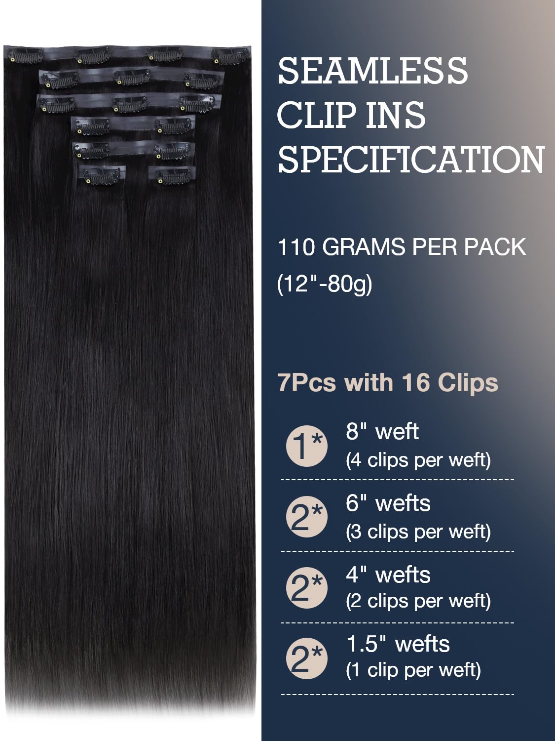 Clip in Hair Extensions Straight 14 Inch & Human Braiding Hair Deep Wave 16 Inch 50g & 100g – Natural Look for Parties, Weddings & Everyday Styling