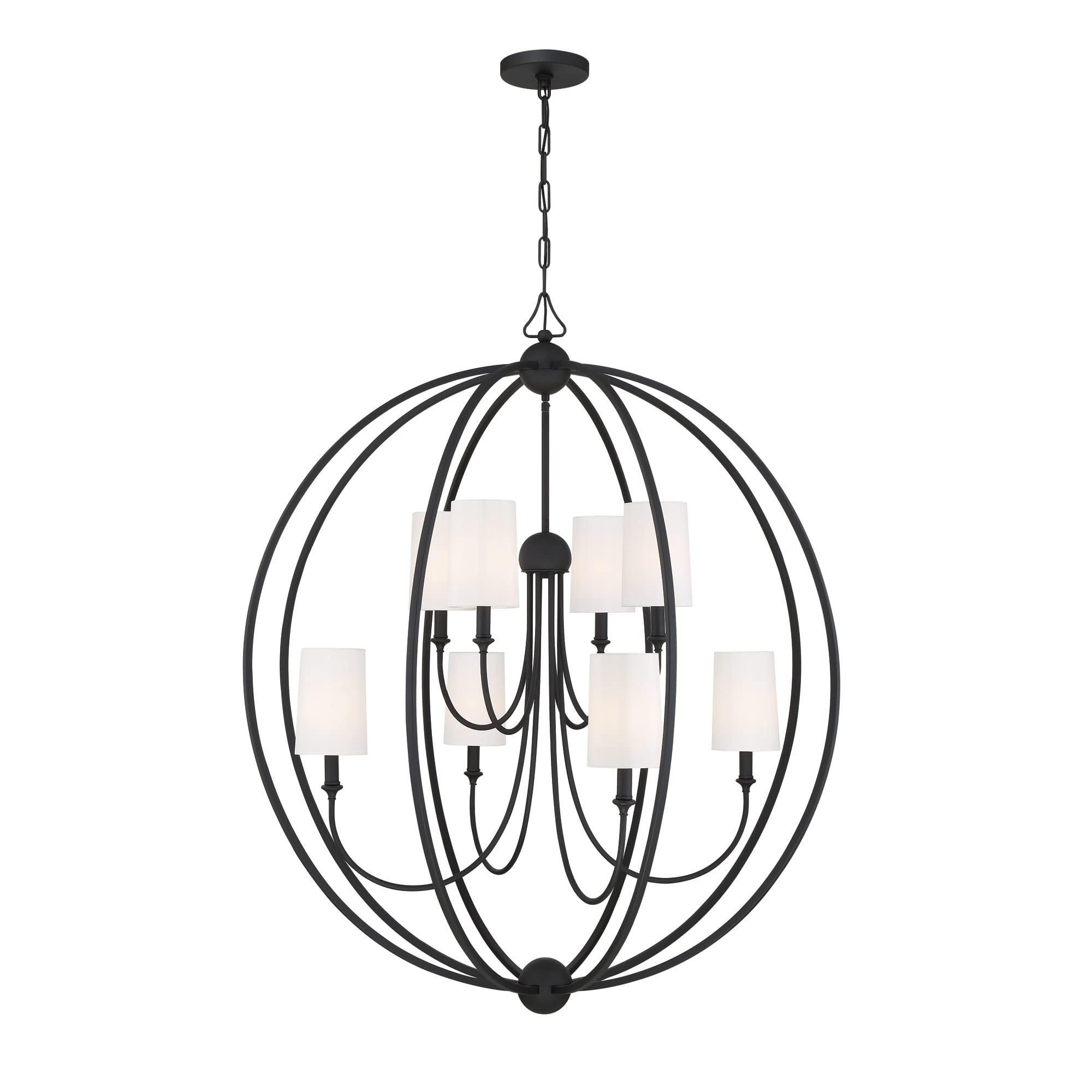 Crystorama Libby Langdon Sylvan 8-Light Polished Nickel Chandelier - Elegant Dining Room Lighting Fixture for Modern Home Decor