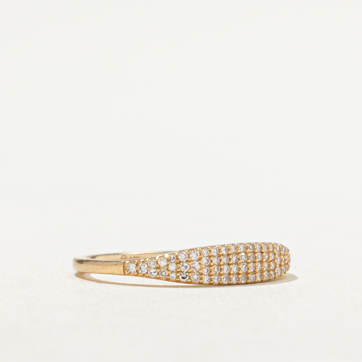 Pavé Set Diamond Tapered Band Ring - 0.13ctw Genuine Diamond Wedding Band - Size 6 - Perfect for Anniversary Gifts & Bridal Jewelry