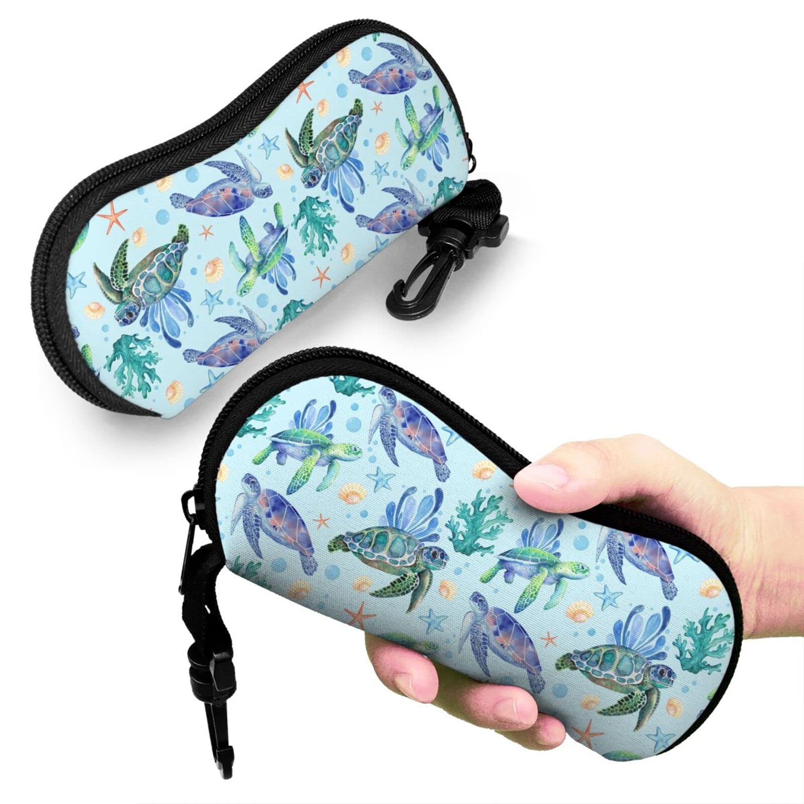 Portable Eyeglass Case - Soft Neoprene Zipper Sunglasses Pouch for Travel, Glasses Box Holder - Perfect for Daily Use, Office, and Outdoor Activities