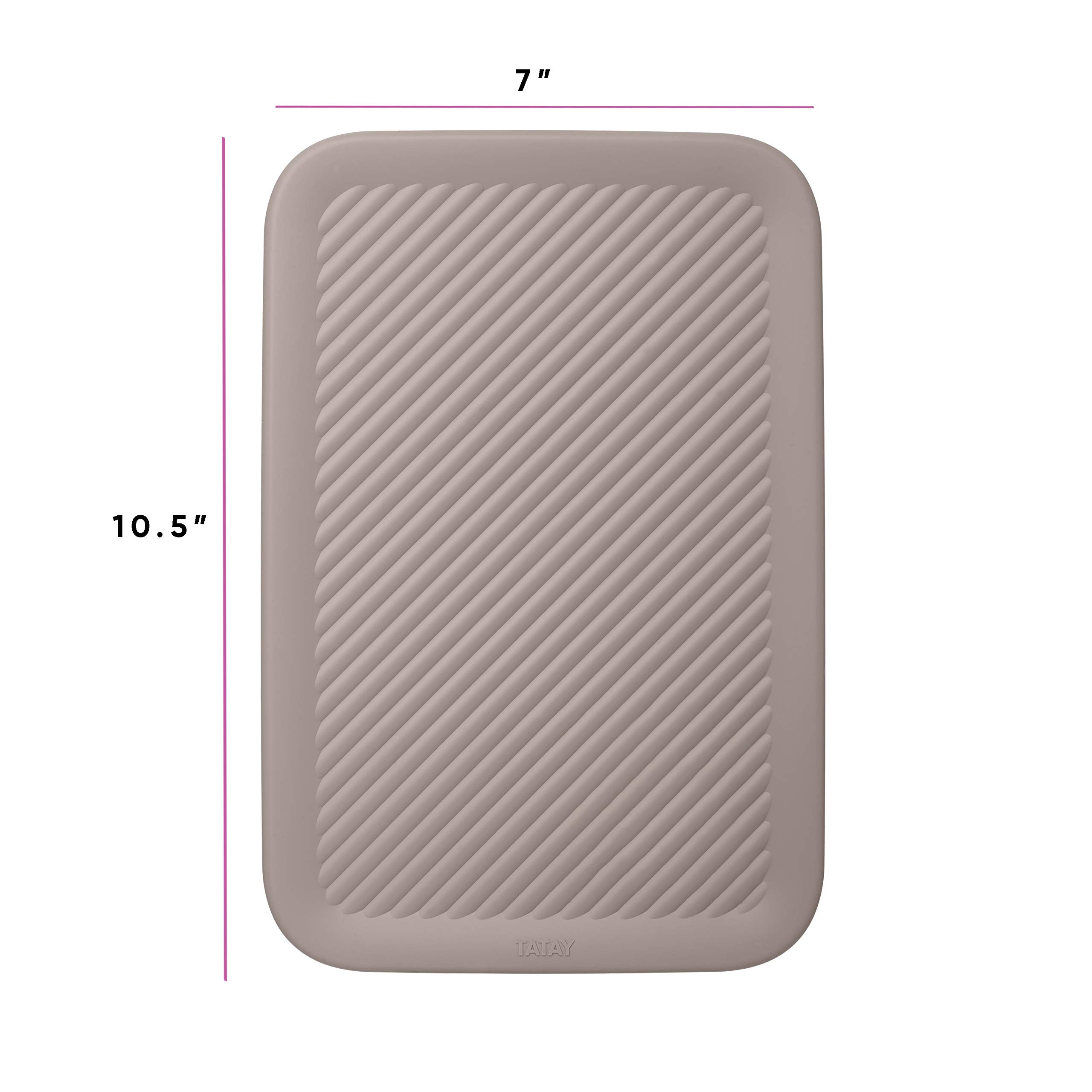 Superior Ribbed Collection Lid for Decorative Plastic Storage Bins - Medium Taupe Organizer Basket Cover (5 Liter) - Perfect for Closet Shelves, Drawers & Home Organization