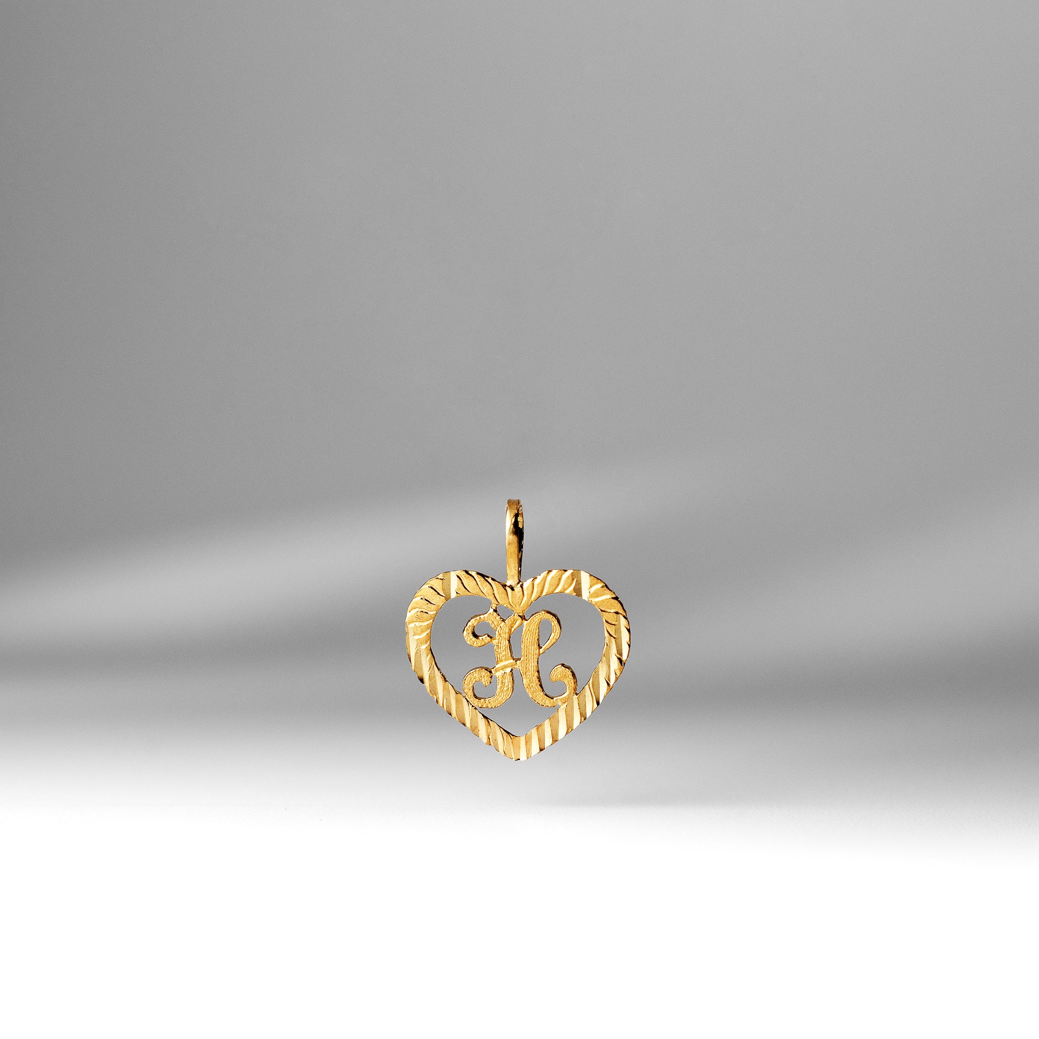14K Gold Heart Shaped Letter H Pendant Necklace - Personalized Initial Jewelry for Women - Perfect for Valentine's Day, Anniversary & Birthday Gifts