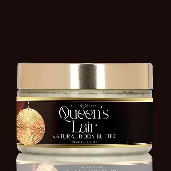 Queen’s Lair Natural Body Butter - Organic Moisturizing Cream for Dry Skin - Perfect for Daily Hydration & Spa Night Self-Care Routine