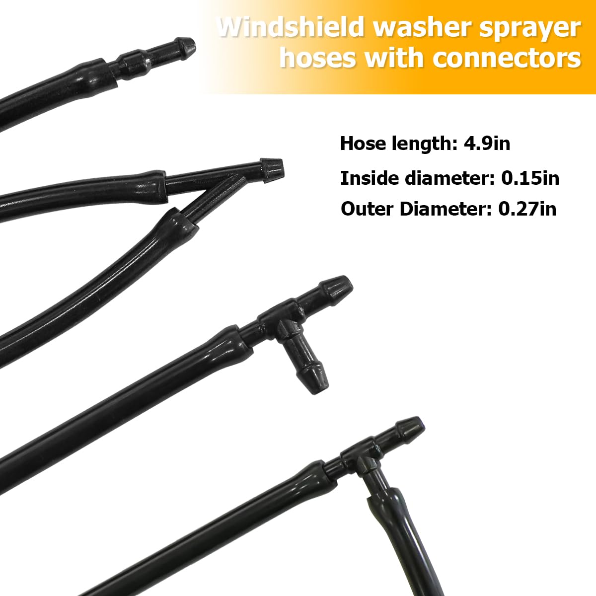 Mandark 5 Meter Car Windshield Washer Hose Kit with 12 Hose Connectors, 2 Fan Nozzles & 2 Rubber Gaskets - Universal Fit for Most Vehicles - Perfect for Windshield Cleaning and Fluid Replacement