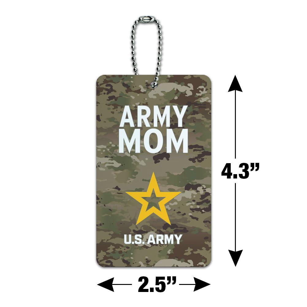 U.S. Army Mom Military Themed Luggage Tag - Durable Carry-On Suitcase ID Card for Travel | Perfect for Military Families, Deployment Gifts & Proud Army Parents