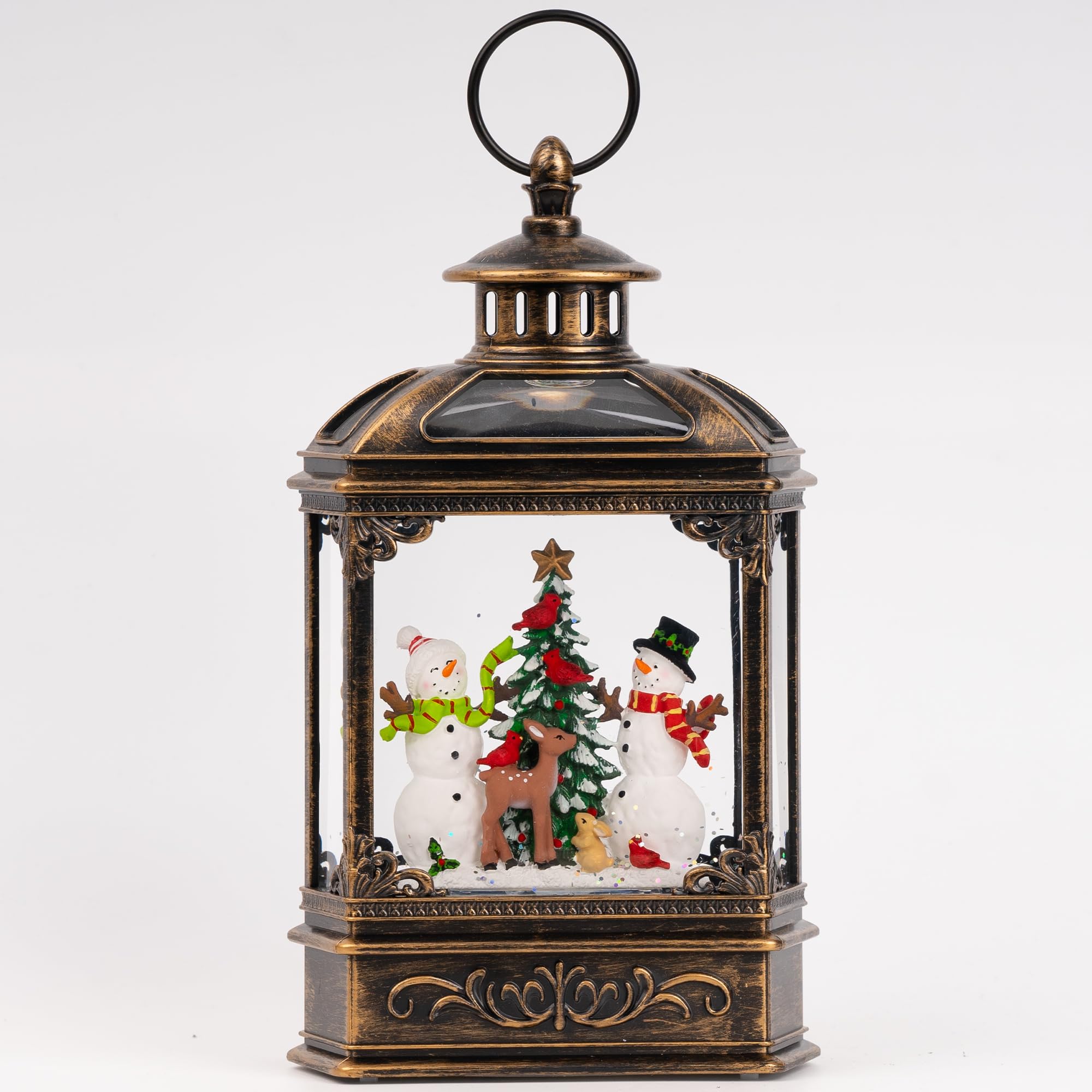 Christmas Snow Globes Lantern with Music - Snowman & Christmas Tree Design, 6H Timer, USB/Battery Powered LED Lighted Decor for Holiday, Home, Party, Wedding & Christmas Festival Gifts (Indoor/Outdoor Use)