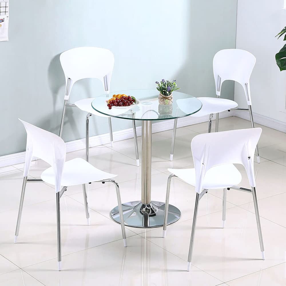 Modern Round Tempered Glass Dining Table with Tulip Base - 31.5