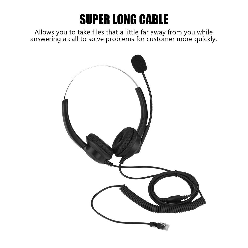 Noise Cancelling Over-Ear Headphones with Mic - 3.5mm Wired Stereo Headset for Call Center, Office, Skype & Video Conferencing - 360° Rotatable Earmuffs for PC, Laptop & Phone (Crystal Plug) - Perfect for Remote Work, Online Classes & Gaming