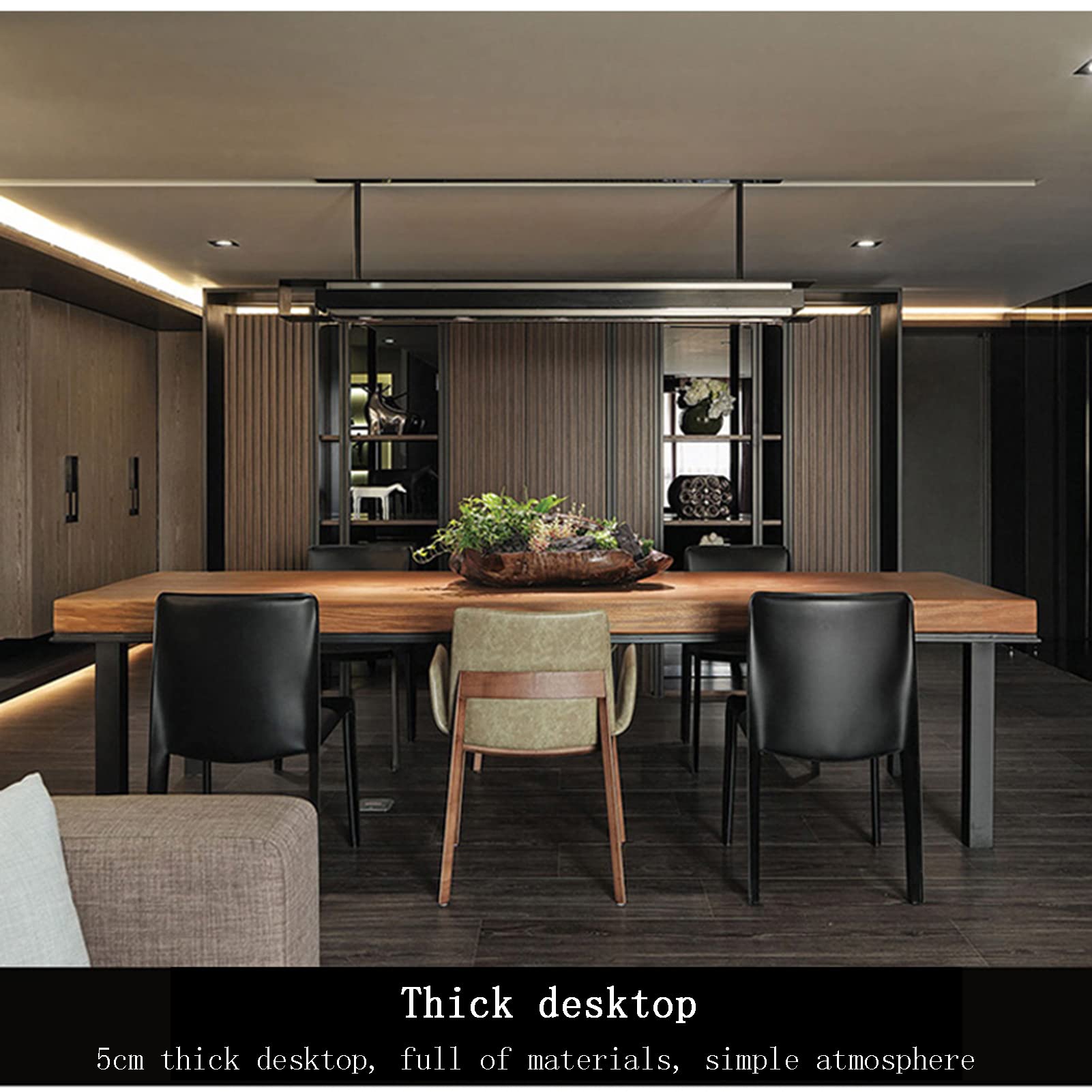 Modern Solid Wood Computer Desk for Home Office - Sturdy Student Study Desk with Retro Design, 220X100X75CM - Perfect for Bedroom, Kitchen & Small Space Workspaces