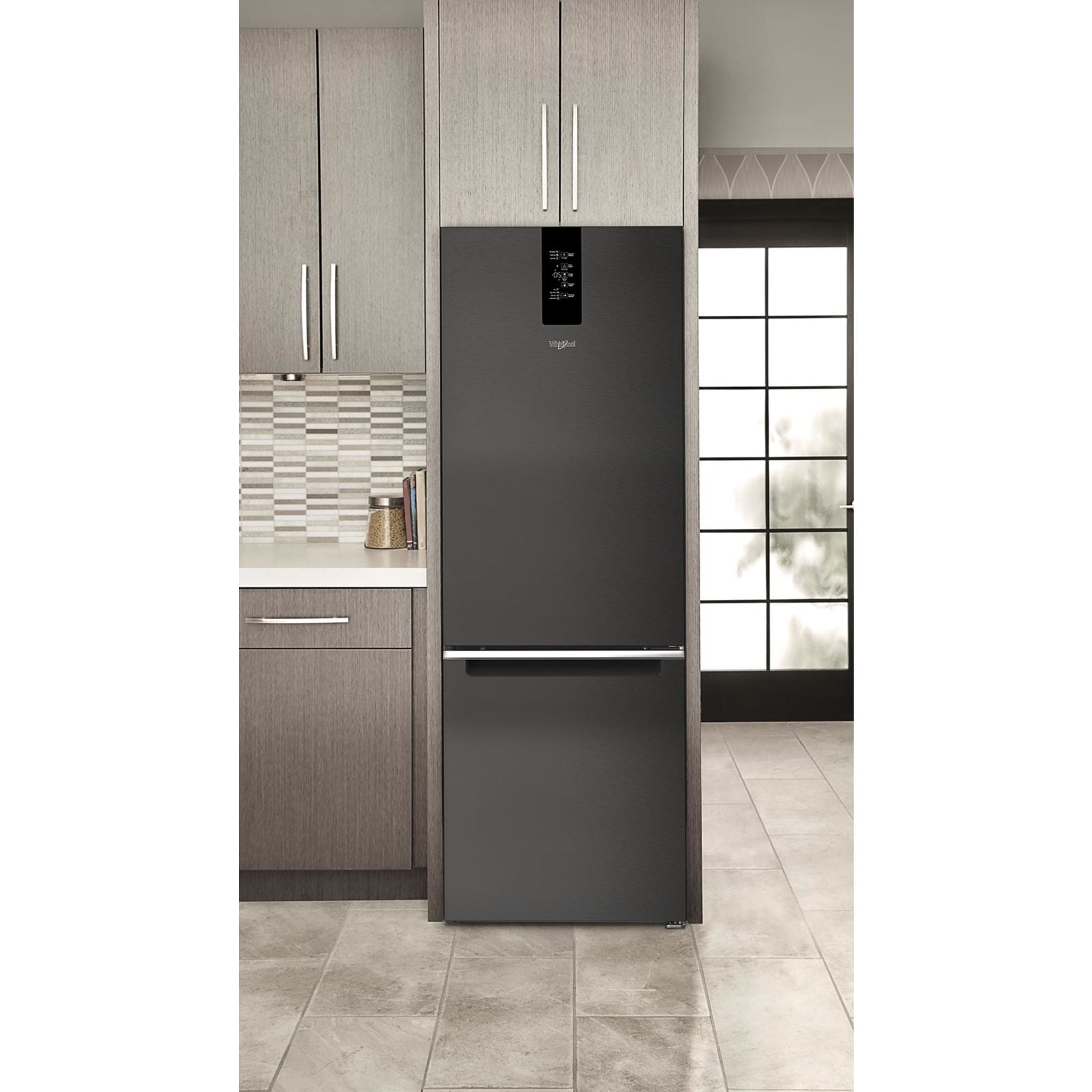 Whirlpool WRB543CMJV 36-Inch Bottom Freezer Refrigerator - Black Stainless Steel Finish | Energy Star Certified | Perfect for Kitchens, Apartments & Small Spaces