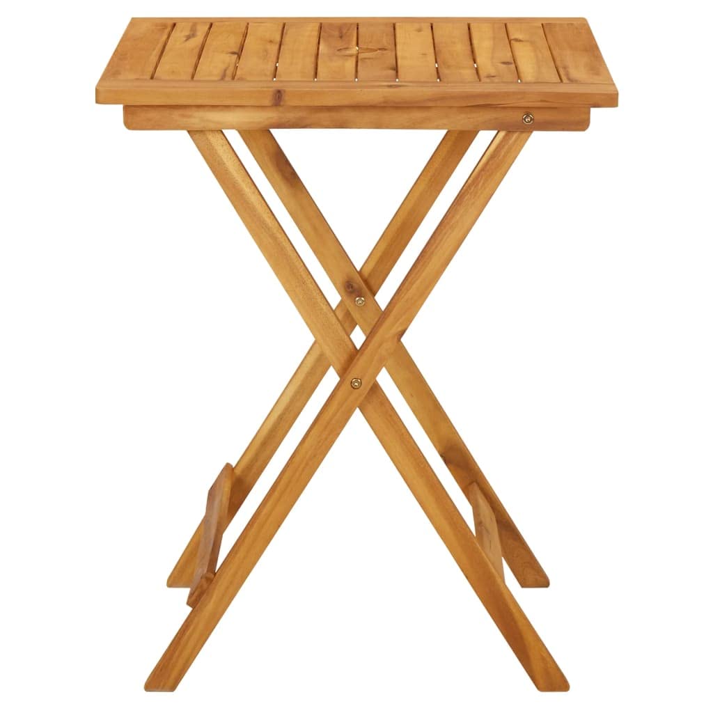 Portable Acacia Wood Folding Side Table 23.6x23.6x29.5 Inch - Outdoor Patio, Beach, Camping, Balcony & Garden Furniture - Perfect for BBQs, Picnics and Backyard Relaxation