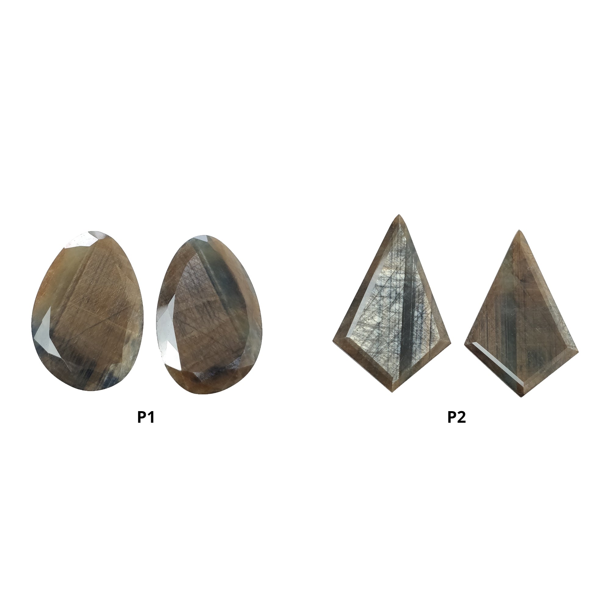 Natural Untreated Golden Brown Chocolate Sapphire Gemstone - Normal Cut, Uneven Egg Shape Pairs for Jewelry Making & Engagement Rings