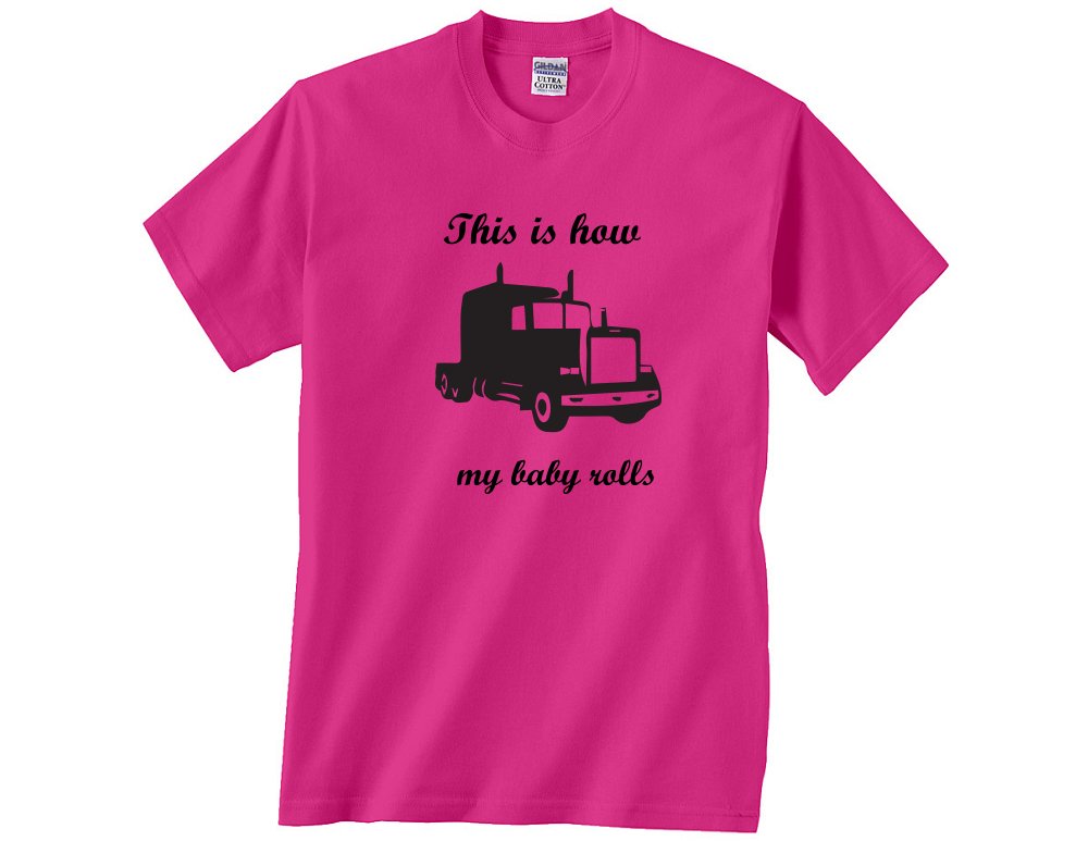 Gildan Trucker Wife Pink T-Shirt for Women | Soft Cotton Vintage Style Tee | Perfect for Casual Wear, Date Nights & Outdoor Activities