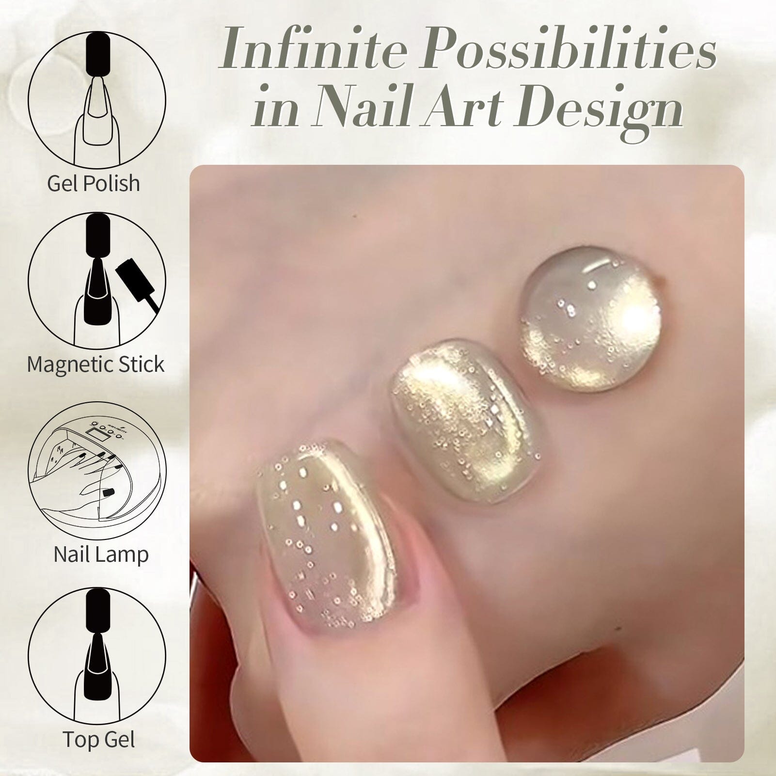 BORN PRETTY Gold Cat Magnetic Gel Nail Polish - 15ml Long Lasting High Shine for Manicures & Nail Art | Perfect for Parties, Weddings & Special Occasions