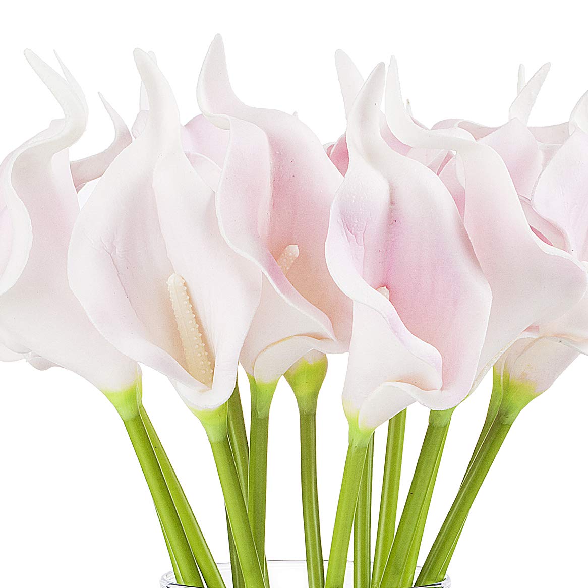 Premium Artificial Real Touch Calla Lily Flowers in Glass Vase with Faux Water - Elegant Home & Wedding Decor (Pink) | Perfect for Centerpieces, Table Decor, and Gift Giving