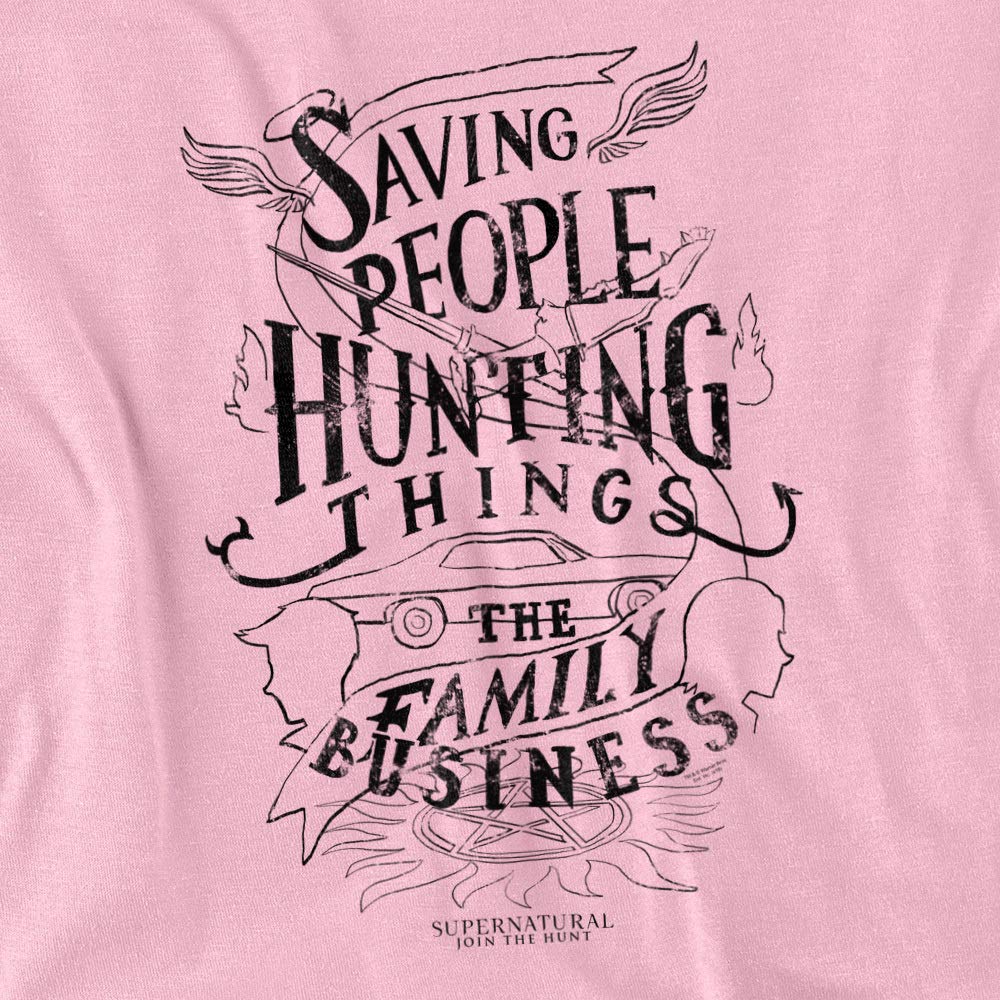 Supernatural Family Business Unisex T-Shirt for Men & Women - Soft Cotton Tee, Medium Pink - Perfect for Casual Wear, Fan Merch, and TV Show Themed Outfits