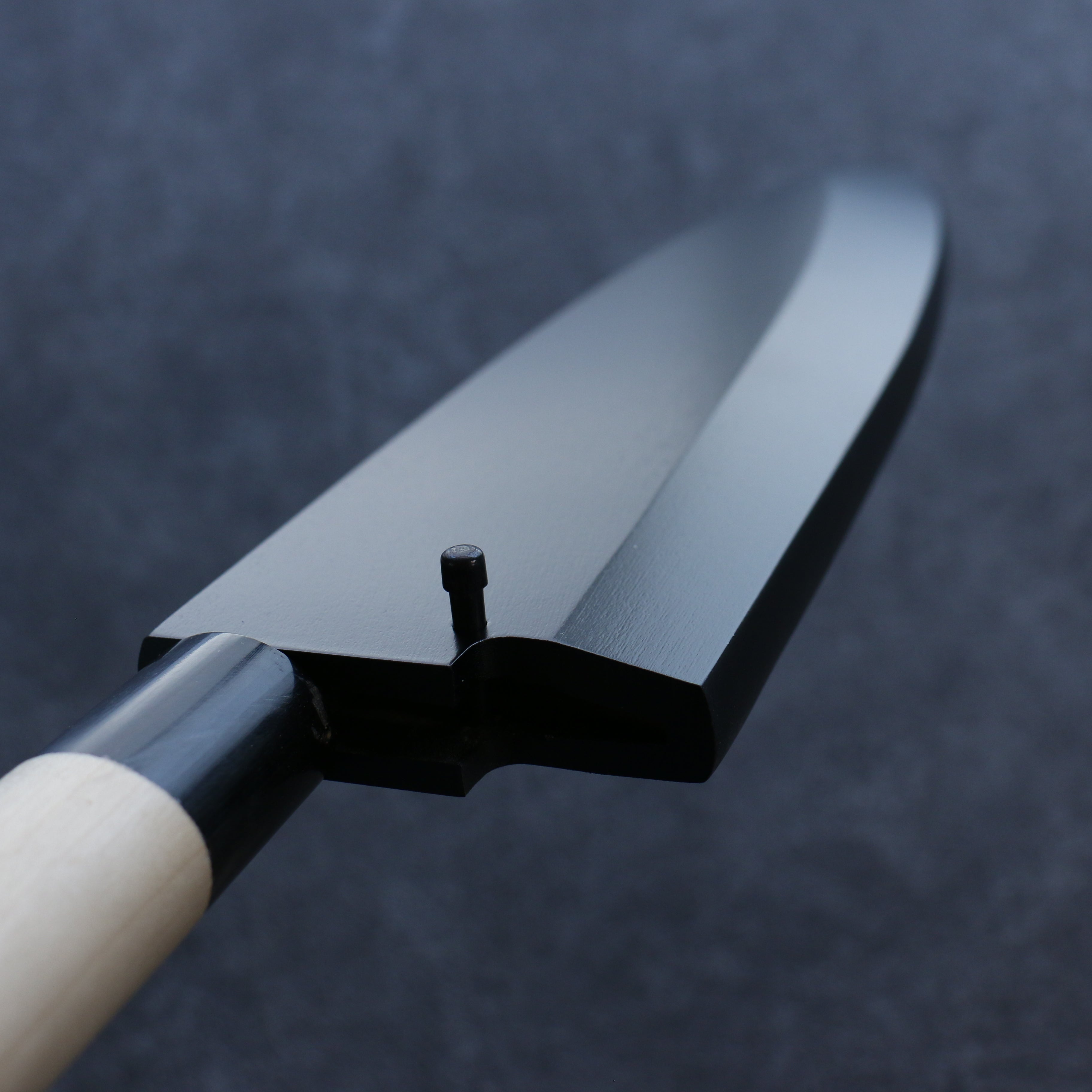 Premium Black Magnolia Sheath for 240mm Deba Knife - Handmade Plywood Pin Kaneko Design - Perfect for Japanese Kitchen, Sushi Chefs & Professional Cooking
