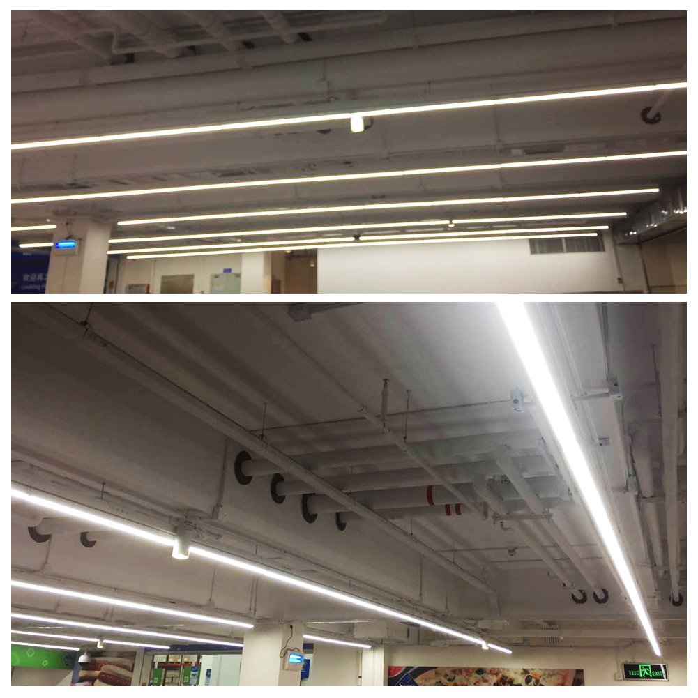 Barrina 4FT LED Shop Lights - 45W 4800LM Super Bright White 6500K with Frosted Cover & ON/Off Switch - Linkable LED Fixture for Garage, Workshop, Ceiling, Basement - Perfect for Home Improvement and Industrial Lighting (2-Pack)