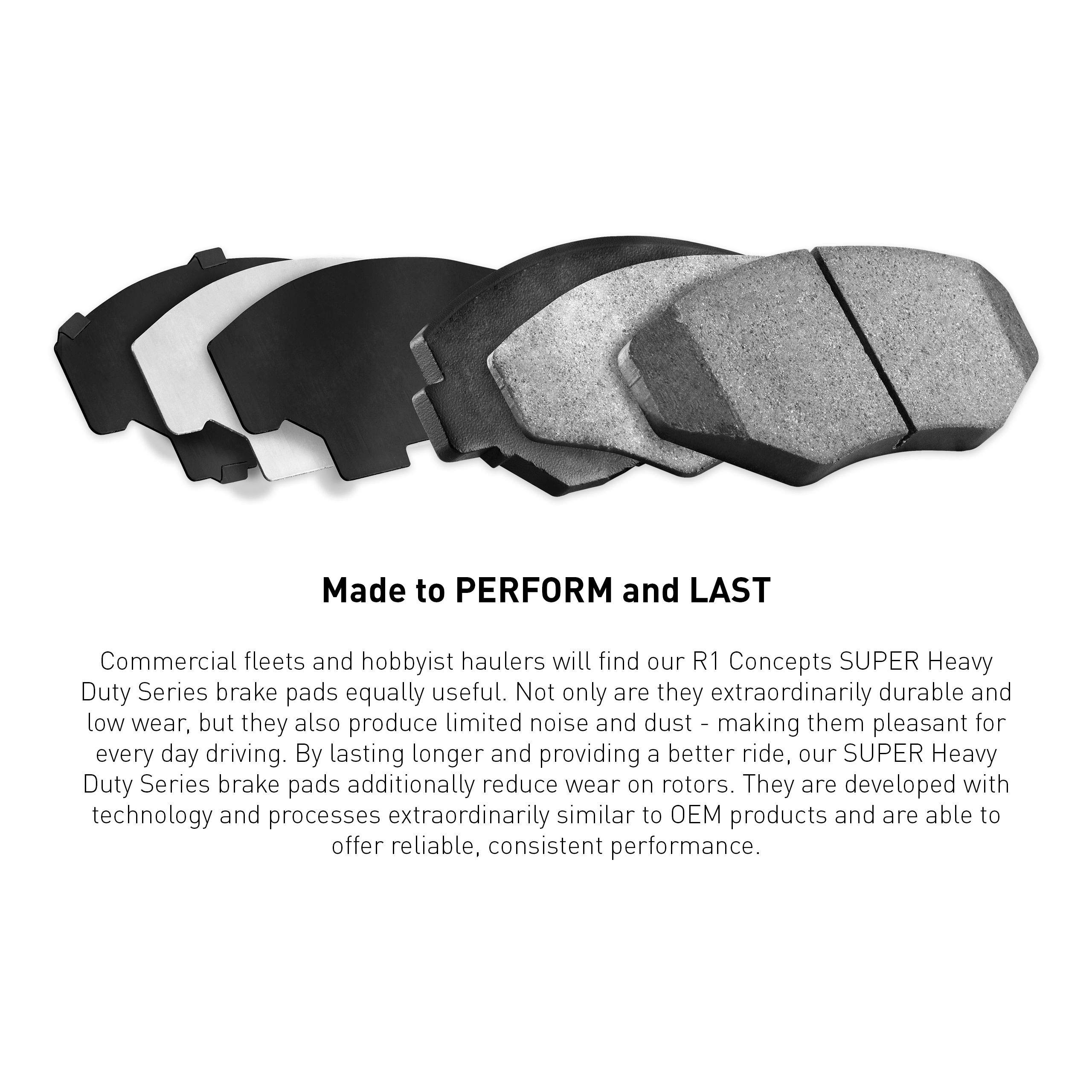 R1 Concepts Premium Front & Rear Brake Pads and Rotors Kit - Semi-Metallic Brake System for Cars, Trucks & SUVs | CBC.48027.04 | Perfect for Daily Commuting & Highway Driving