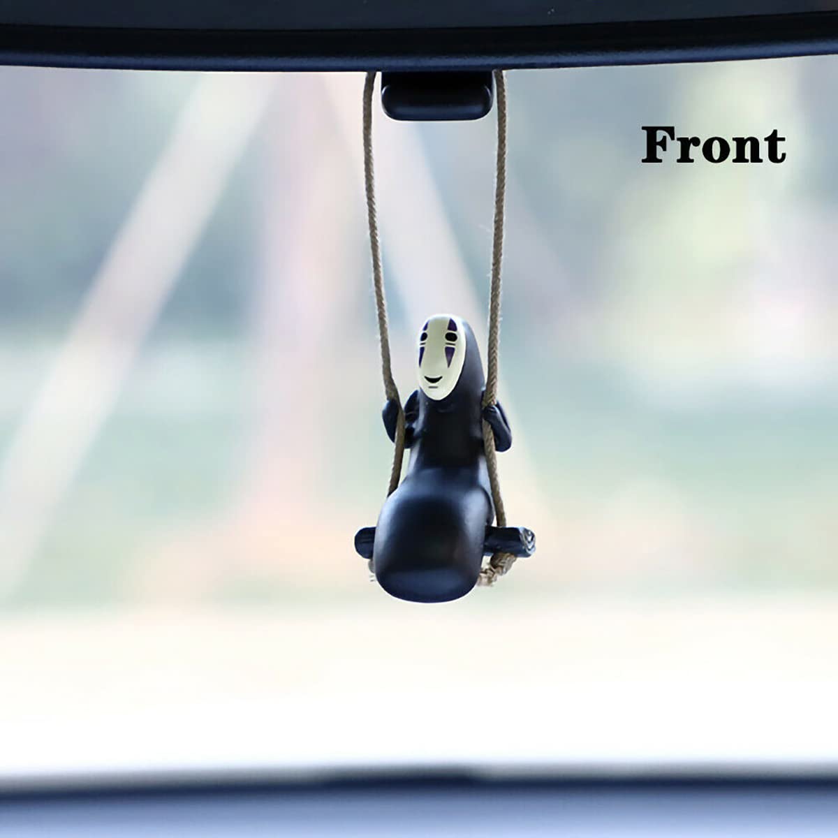 No Face Man Anime Car Pendant Hanging Swing - Kawaii Car Rear View Mirror Decor for Studio Ghibli Fans | Perfect for Spirited Away Lovers & Japanese Anime Enthusiasts | Great Gift for Birthday, Christmas & Car Accessories Collection