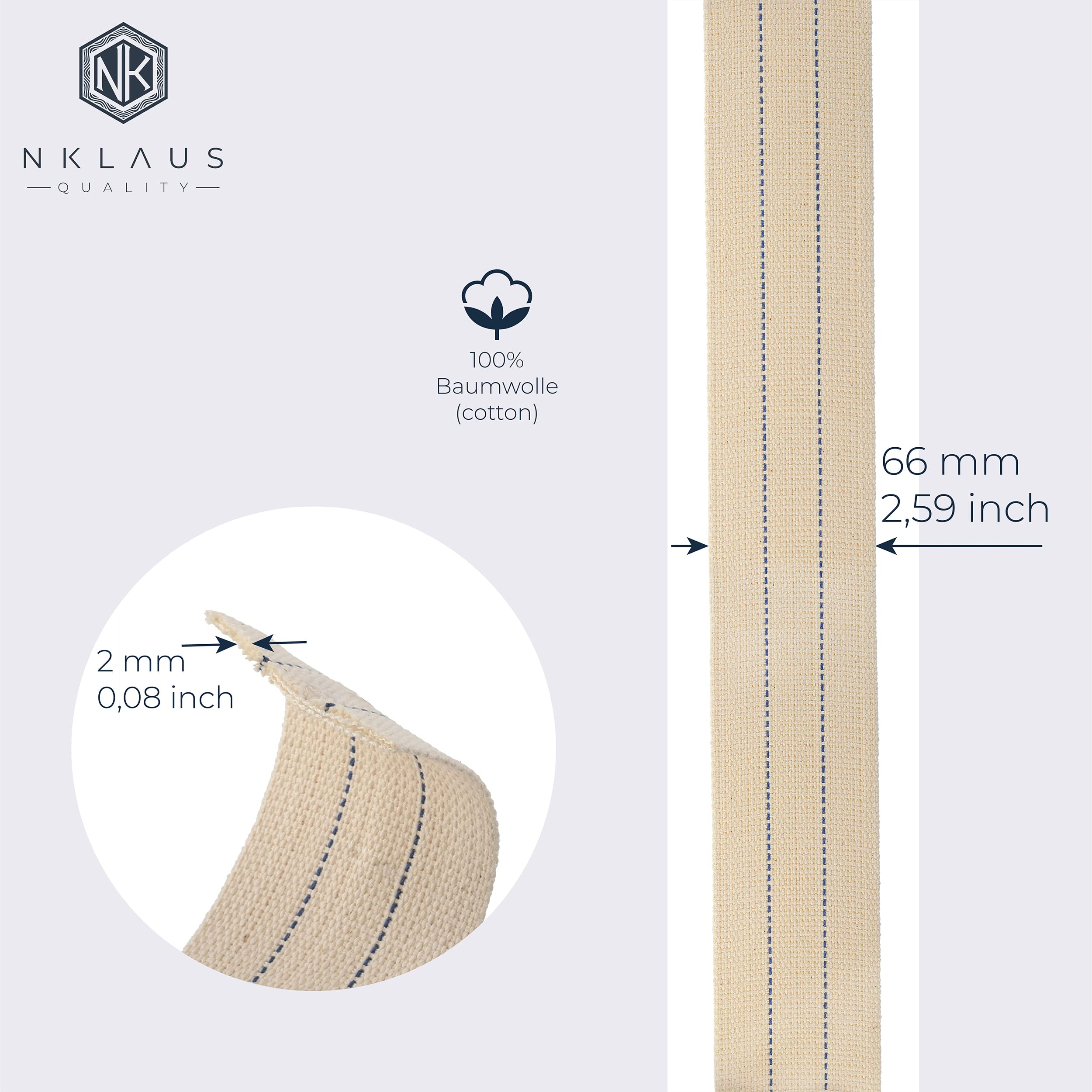 10 Meter 66mm 100% Natural Cotton Flat Braided Oil Lamp Wick - Premium Lantern Wick for Oil Burners, Candles & DIY Lamps - Ideal for Home Decor, Camping & Emergency Lighting