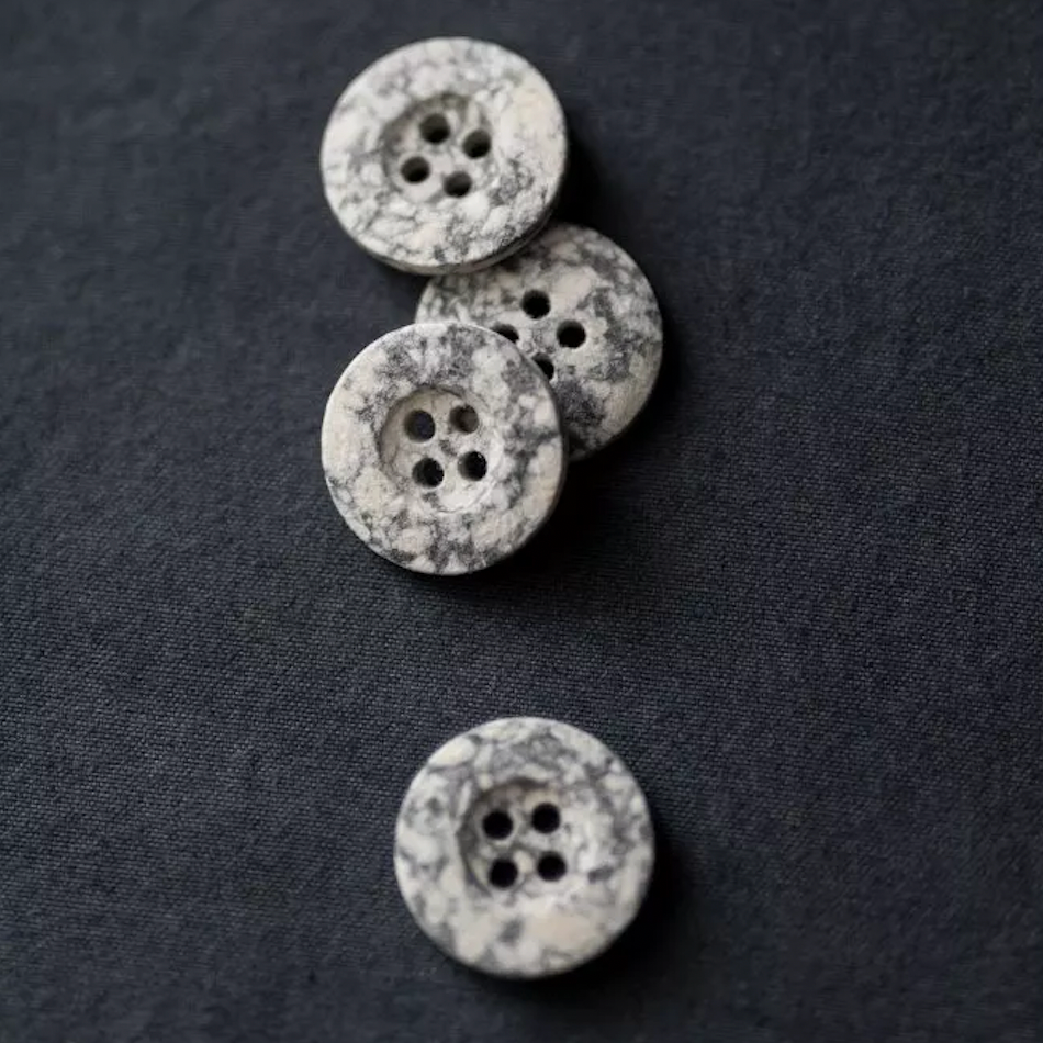 Merchant & Mills Recycled Resin Button - City Snow 20mm - Eco-Friendly Sewing Buttons for Coats, Jackets & DIY Crafts