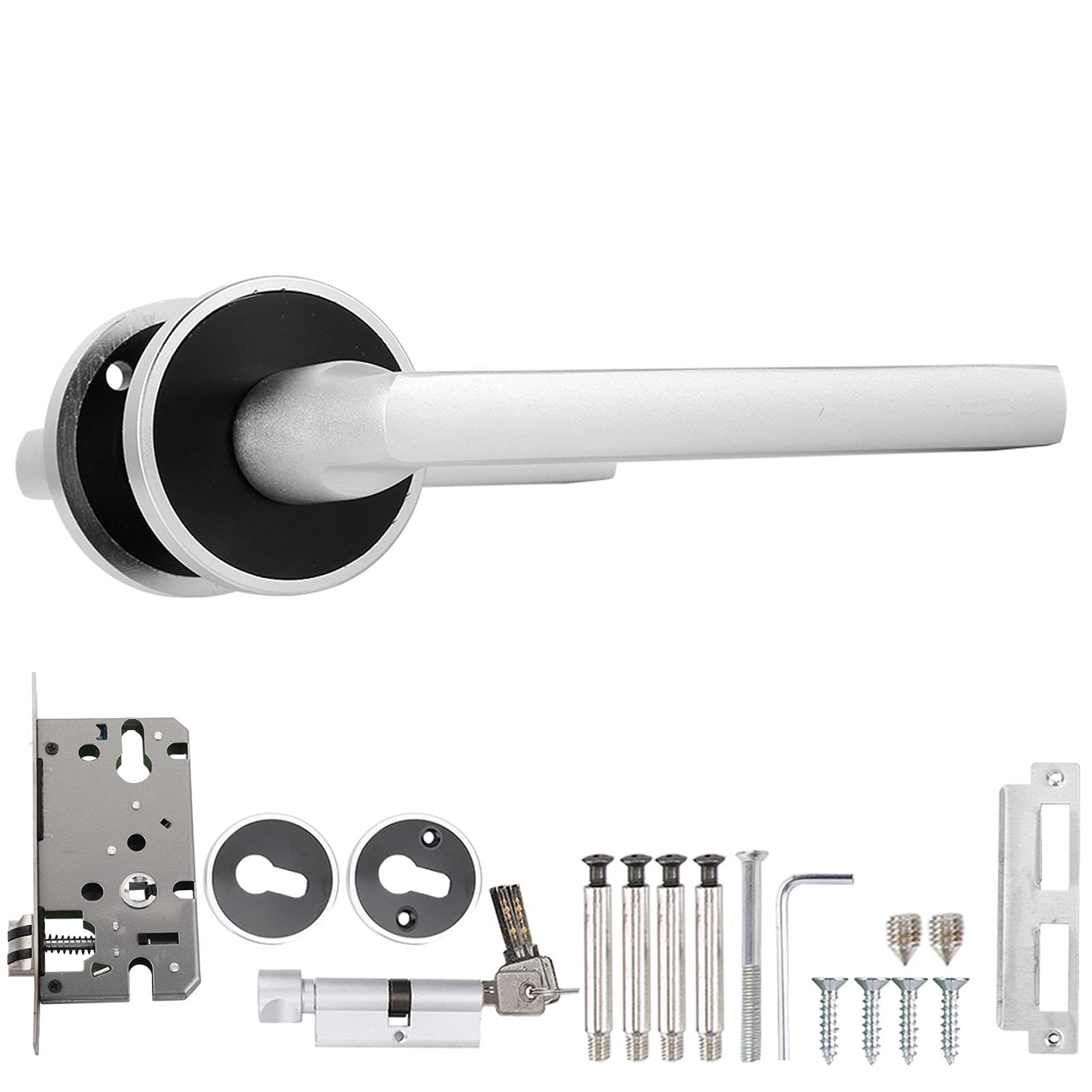 European Style Wooden Door Handle Lock - Space Aluminum Anti-Theft & Silent Door Lock for Bedroom & Bathroom - Perfect for Home Security & Privacy
