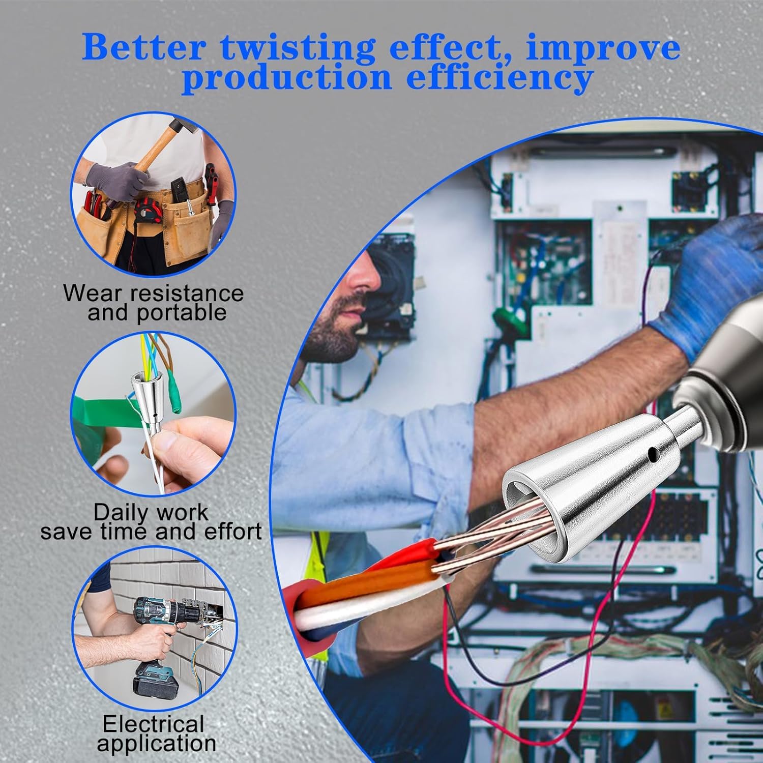 Twister Tools - 2-Piece Strand Strippers & Wire Nut Twister for Electricians | Compatible with Power Drills | Perfect for Electrical Wiring & DIY Projects