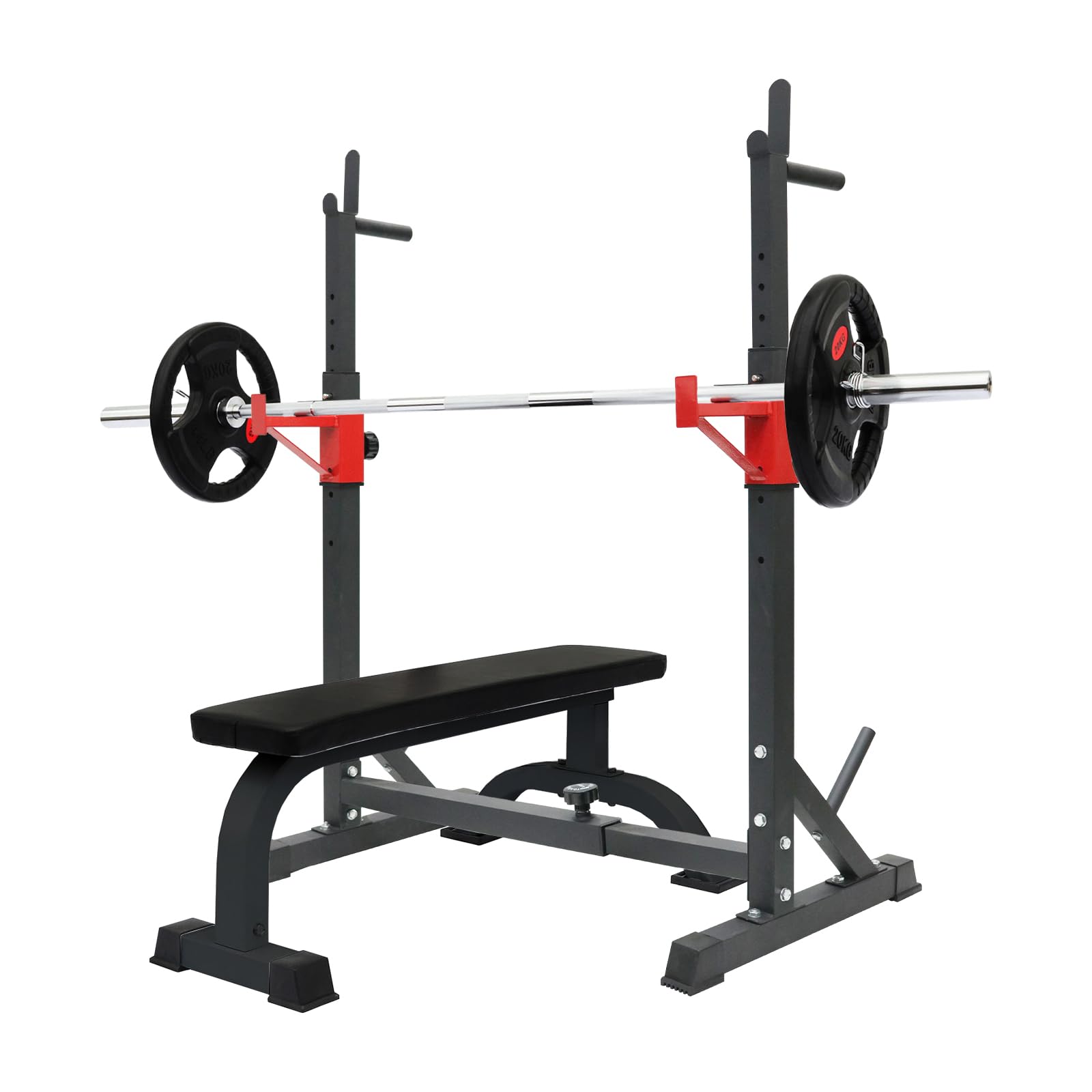 PLKO Adjustable Squat Rack & Barbell Stand - 550lbs Capacity, Multi-Function Home Gym Equipment for Strength Training | Perfect for Squats, Bench Press & Weightlifting Exercises