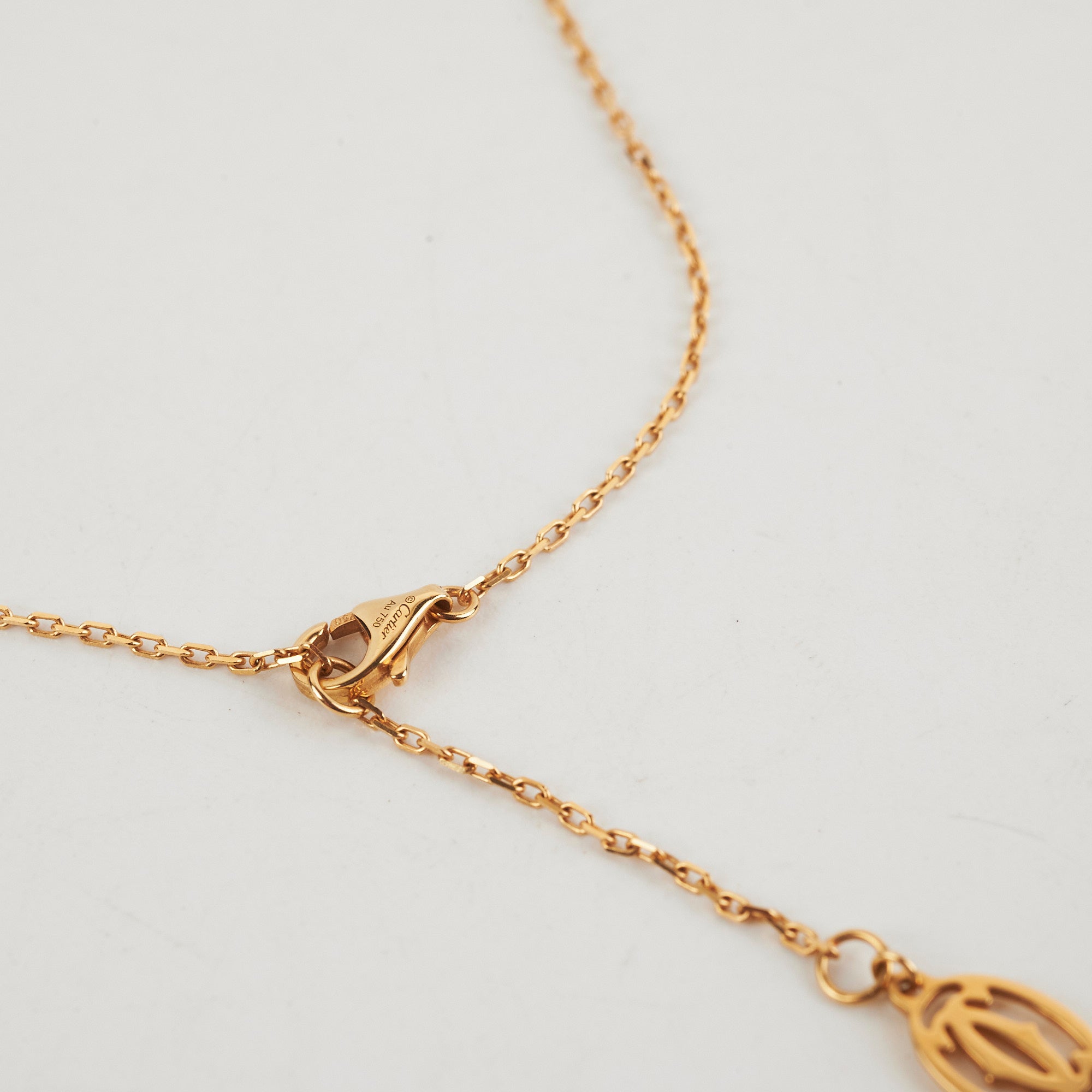Cartier 18K Yellow Gold Small Diamond Pendant Necklace for Women - Perfect for Weddings, Anniversaries & Special Occasions