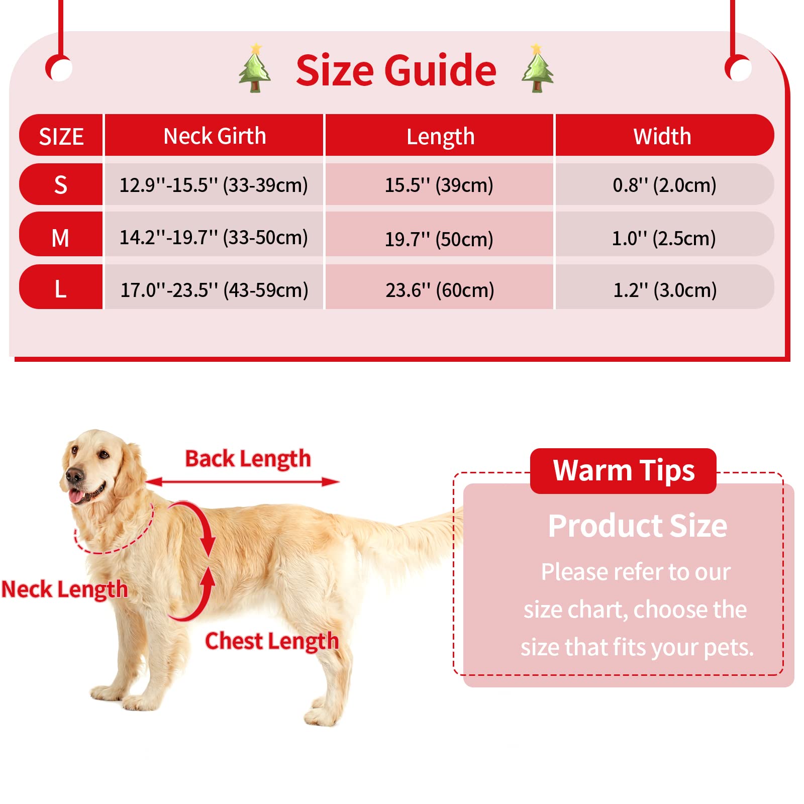 Malier Christmas Dog Collar with Bow Tie - Classic Plaid Pet Collar for Small Medium Large Dogs | Soft Durable Holiday Dog Accessory (Red & Green, Medium) | Perfect for Christmas Photos & Holiday Parties