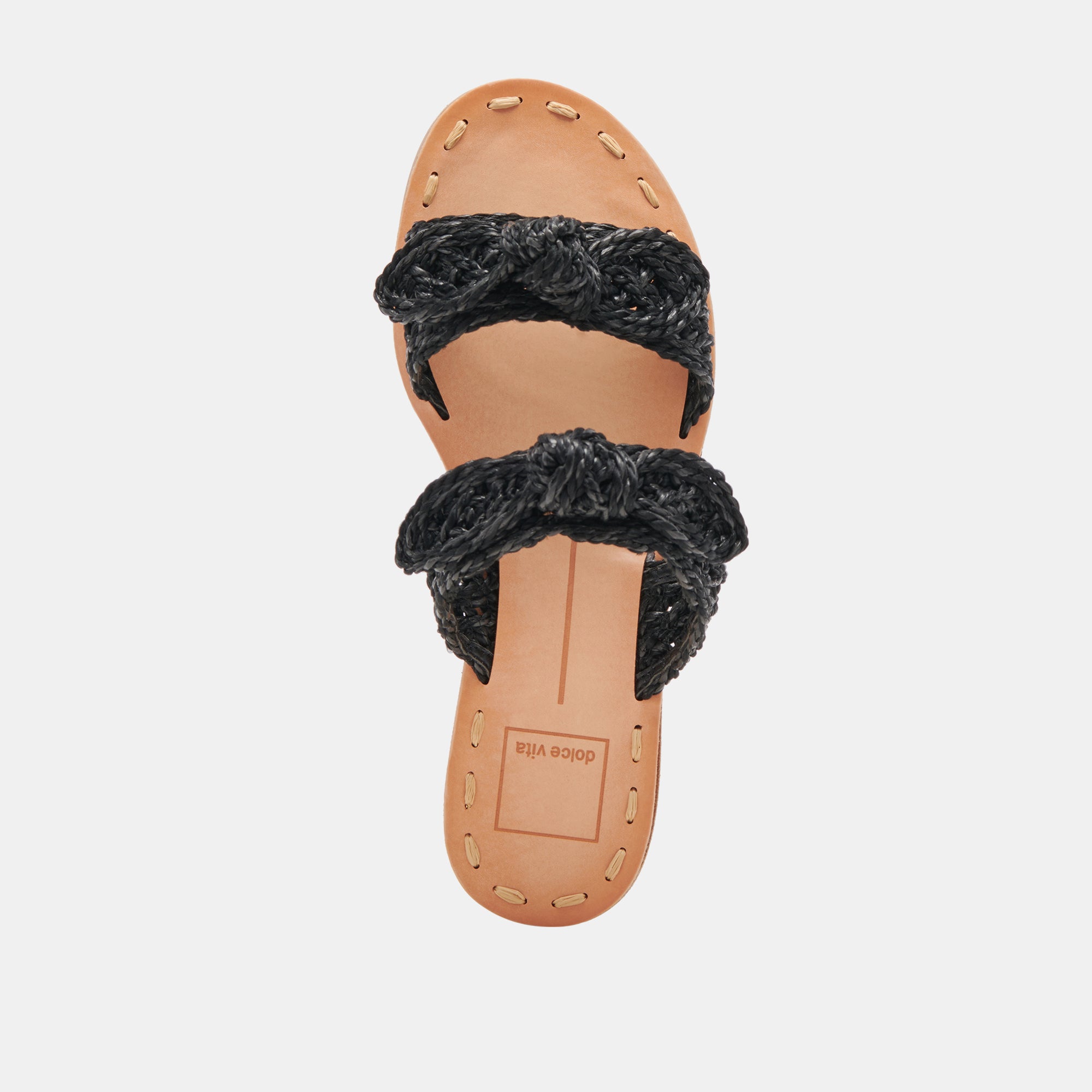 DINAH WIDE SANDALS ONYX RAFFIA - Comfortable Women's Summer Sandals for Beach, Vacation & Casual Outfits