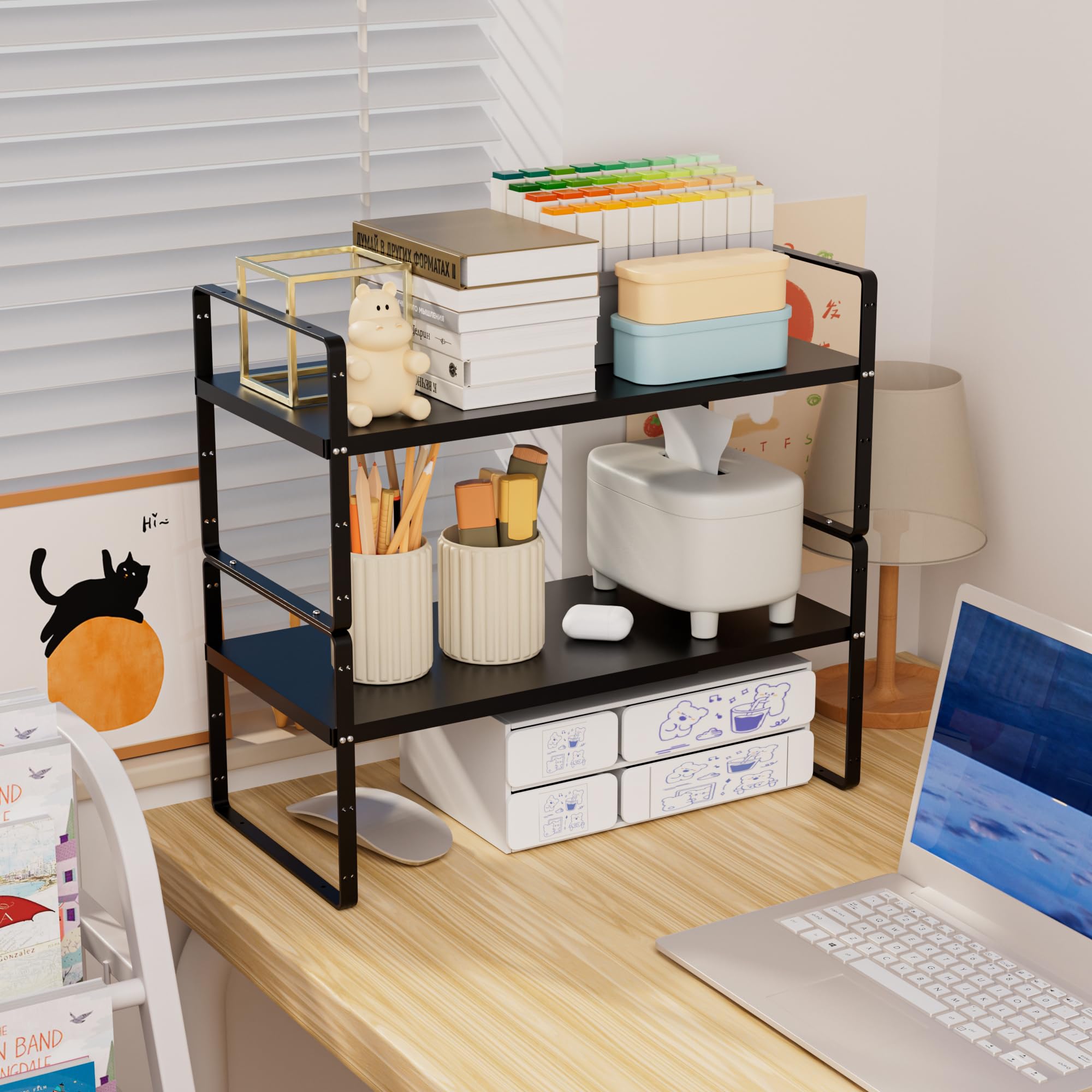 Expandable Cabinet Organizer Shelf - Stackable Kitchen Storage Rack for Spices, Pantry & Countertop (8.07