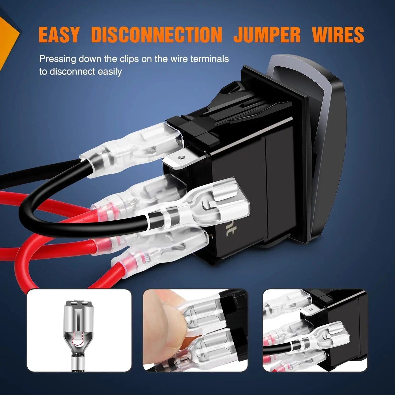 5-Pin Laser On/Off Rocker Switch with Blue Underglow Lights - Perfect for Car Interior, Motorcycle, and Boat Lighting Customization