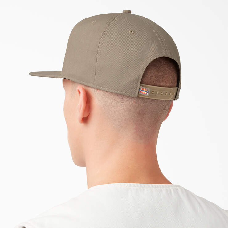 DICKIES Twill Flat Bill Cap - Khaki Color Adjustable Baseball Hat for Men & Women | Perfect for Outdoor Activities, Sports, and Casual Wear