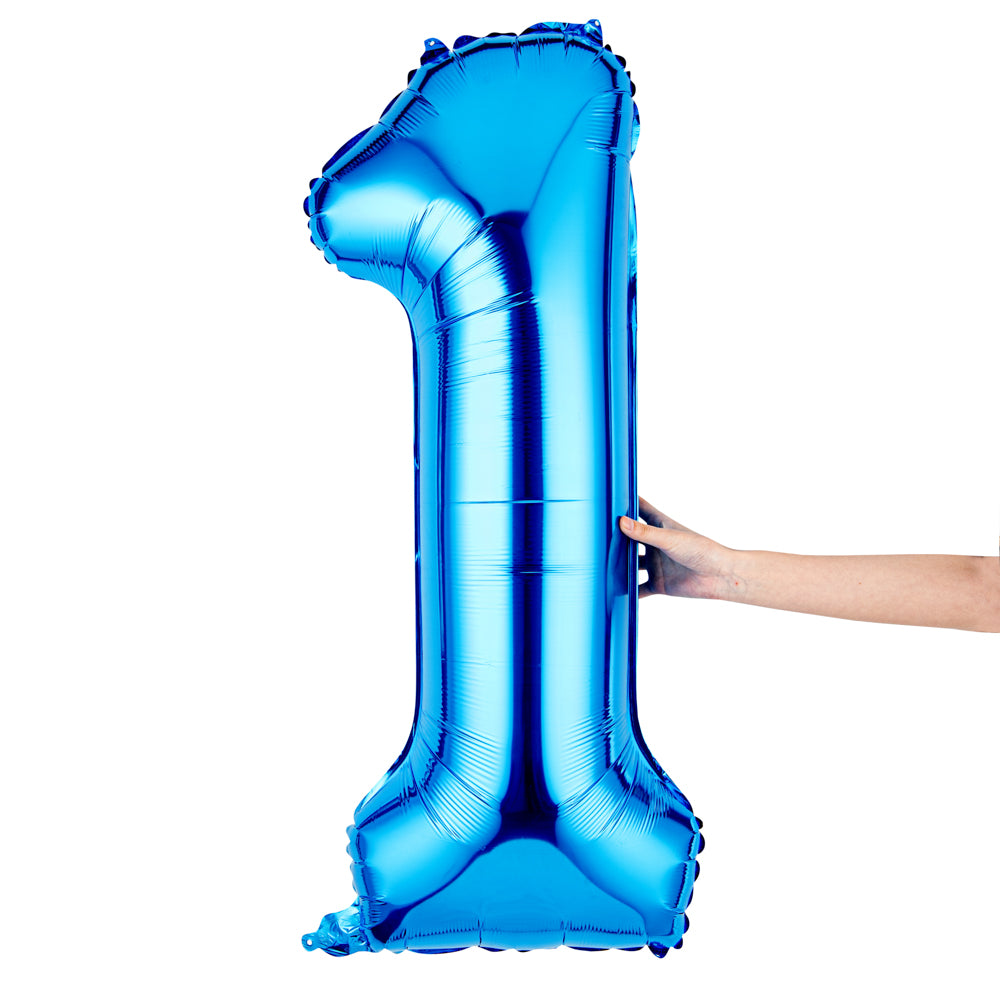 Balloonify Blue Mylar Number 1 Balloon - 40 Inch Large Foil Balloon for Birthday Party Decorations (1 Count Box) - Perfect for Birthday Parties, Baby Showers & Anniversary Celebrations