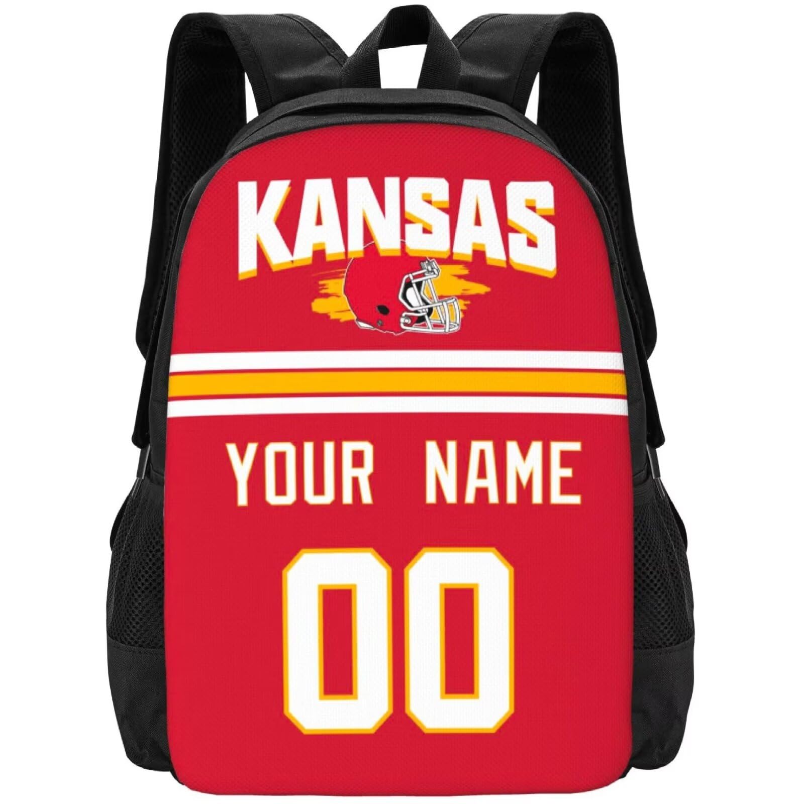 ANTKING Kansas Customizable Backpack with Name & Number - Perfect Gift for Men & Women - Ideal for School, Travel, and Outdoor Adventures