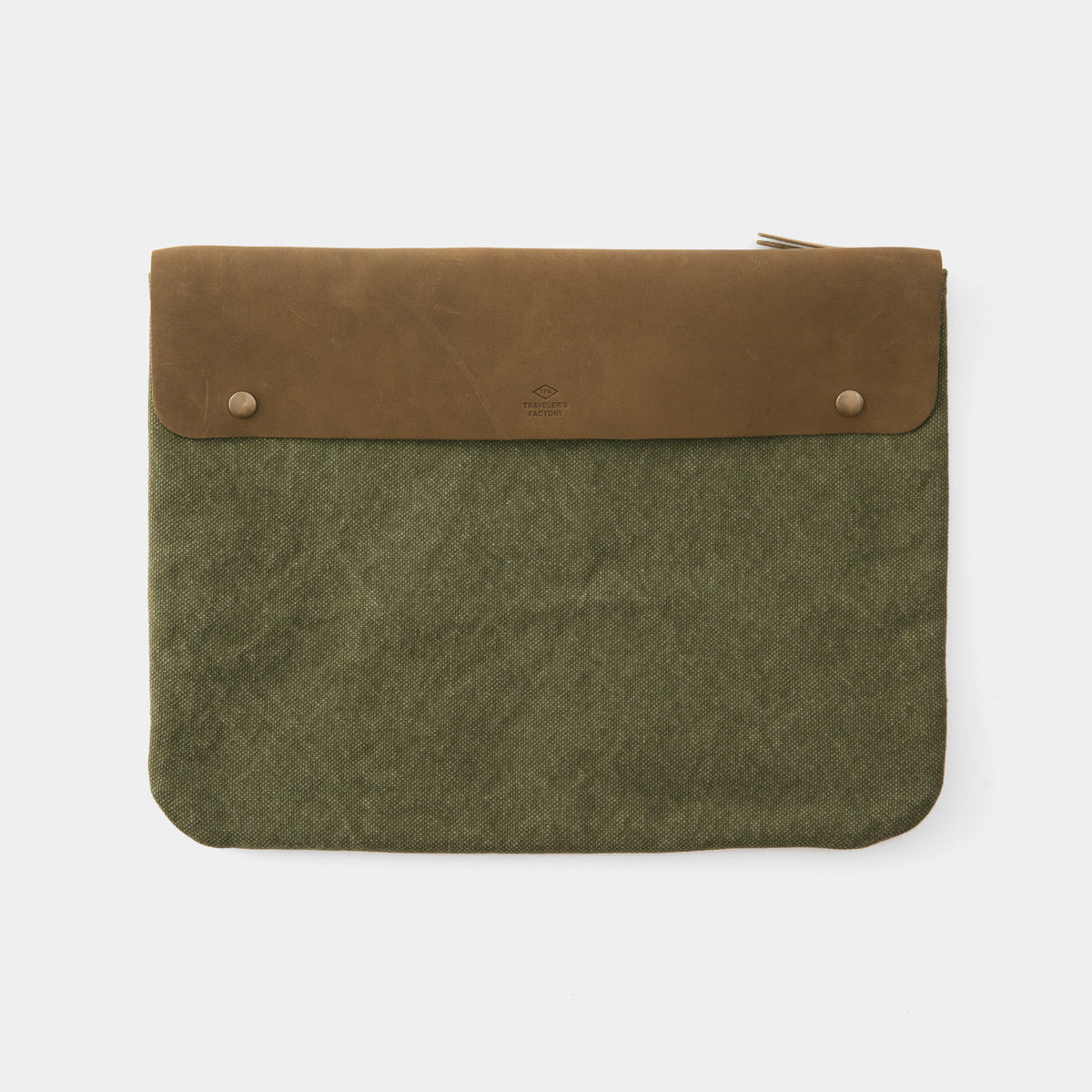 TRAVELER'S COMPANY Traveler's Factory Canvas Pouch - Large Size in Olive Green | Durable Travel Organizer for Passport, Wallet & Accessories | Perfect for Camping, Hiking & Daily Commute