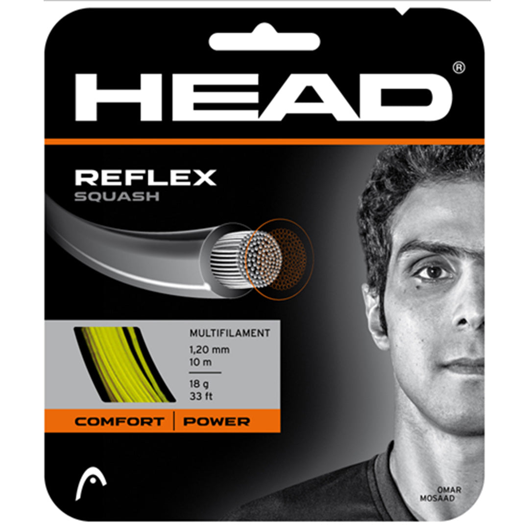 Premium Head Reflex Squash String - High-Performance Badminton & Squash Racket String for Enhanced Control & Power | Perfect for Competitive Play & Training Sessions