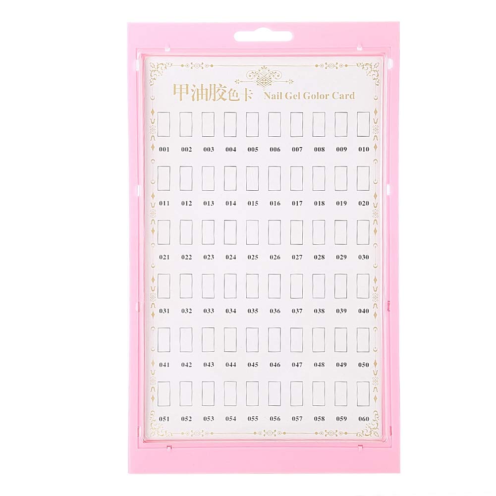 Professional Nail Color Chart Display Board - Gel Nail Polish Display Card for Salons, Nail Art Color Guide Booklet & Manicure Practice Tool (Pink) | Perfect for Nail Technicians, Salon Displays & DIY Nail Art at Home