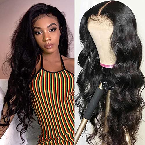 Brazilian Virgin Human Hair Lace Front Wigs 26 Inch - 180% Density Long Wavy Lace Closure Wigs with Pre-Plucked Hairline & Baby Hair (Natural Color) | Perfect for Daily Wear, Special Occasions & Protective Styling