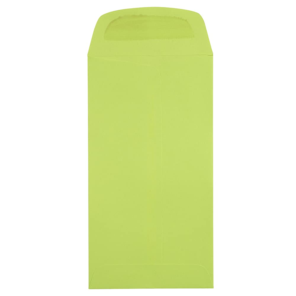 JAM PAPER #7 Coin Envelopes 3.5x6.5 - Lime Green (250/Box) for Business & Crafts
