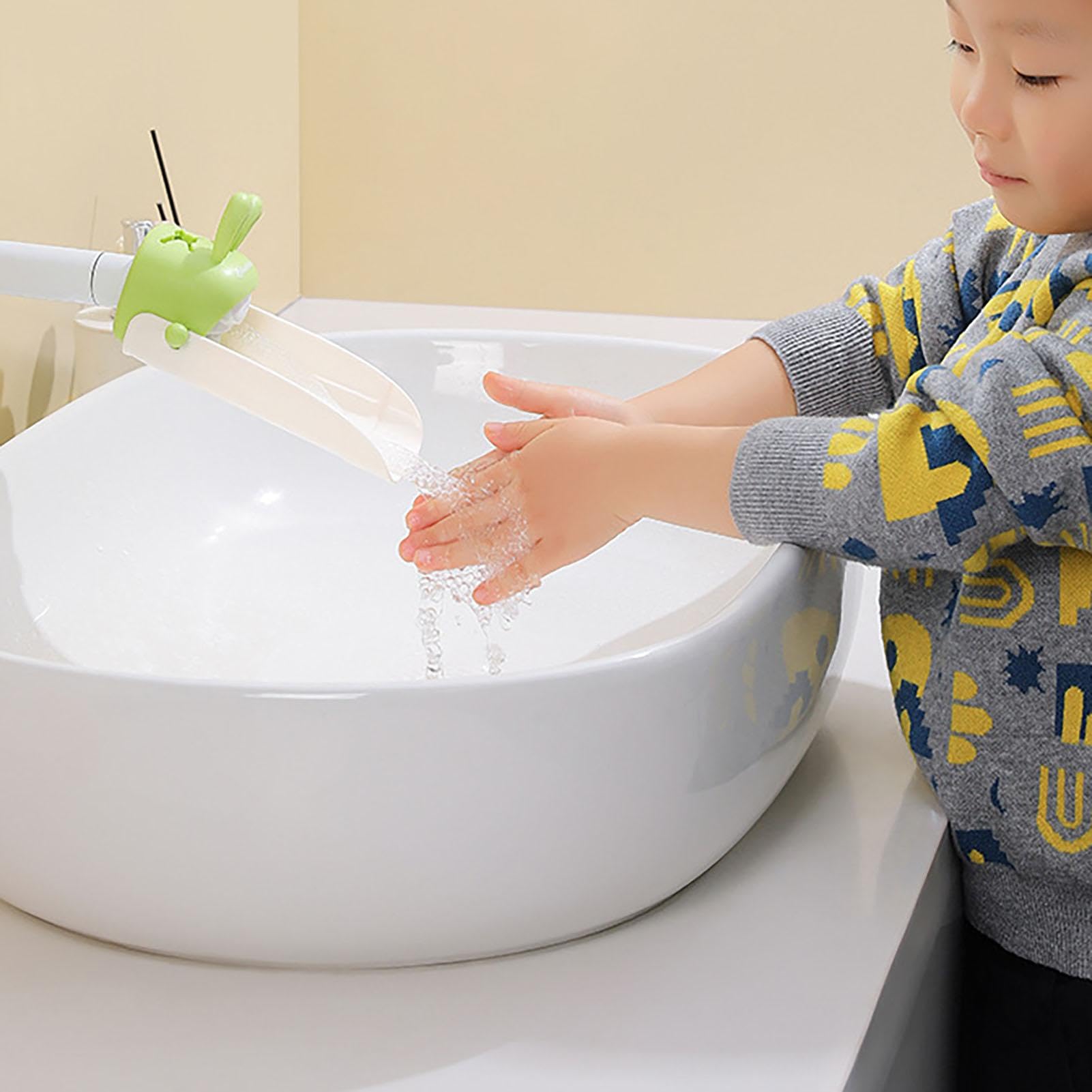 **Cartoon Silicone Bathtub Faucet Extender for Kids - Adjustable Sink Spout Cover, Hand Washing Helper for Toddlers & Children - Perfect for Bathroom Sink, Safe & Fun Hand Washing Experience**    *(Use Case: Ideal for teaching kids proper handwashing habits, making bath time easier, and preventing splashes in the bathroom sink.)*