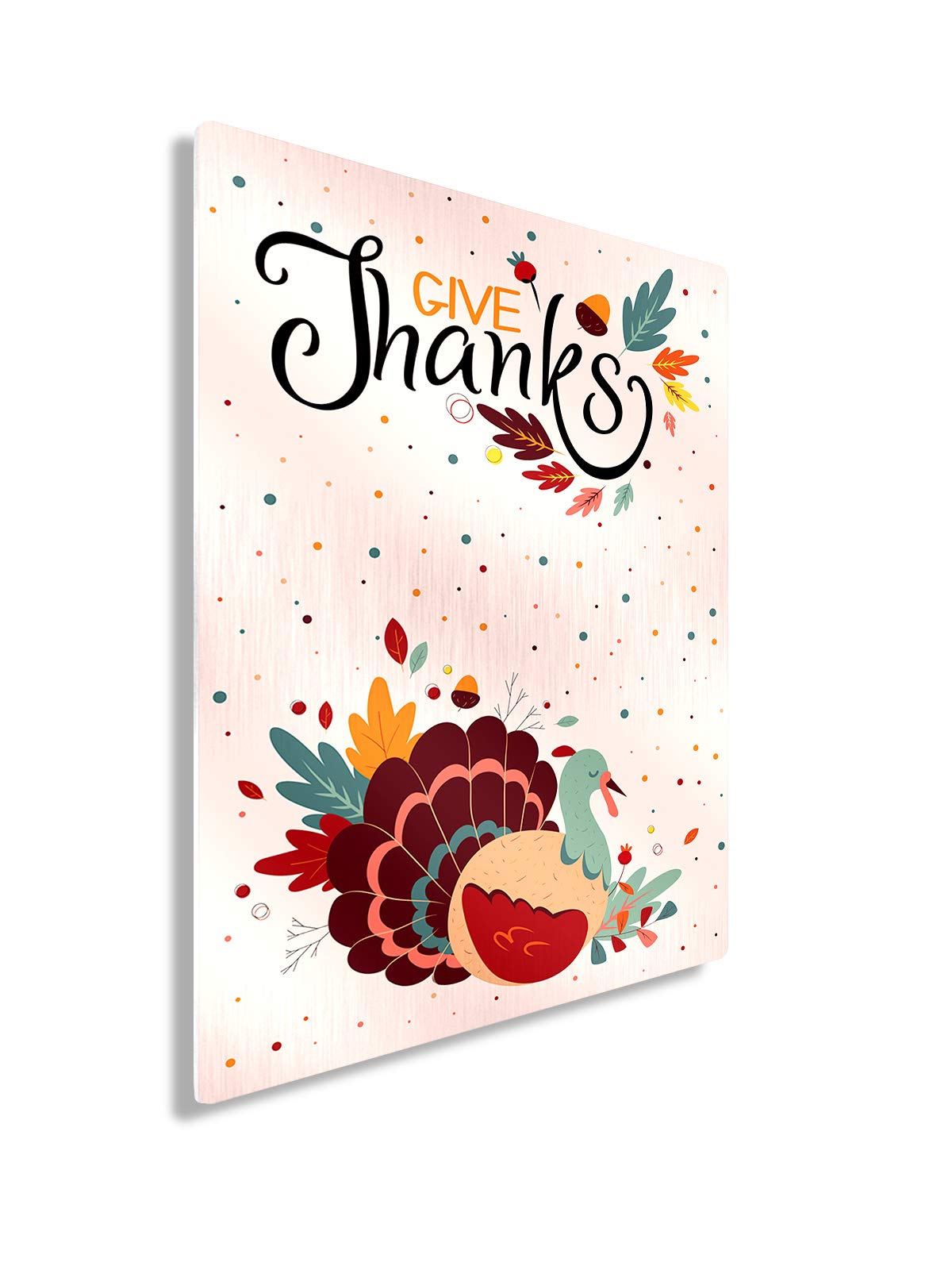 Funny Ugly Christmas Sweater Thanksgiving Metal Print Wall Art - 24x36 Inch Give Thanks Turkey Home Decor for Living Room, Bedroom & Office - Perfect Holiday Gift for Family & Friends