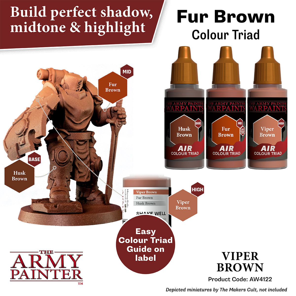Warpaints Air: Viper Brown - Premium Matte Acrylic Paint for Miniatures & Models - Perfect for Warhammer, D&D, and Tabletop Gaming